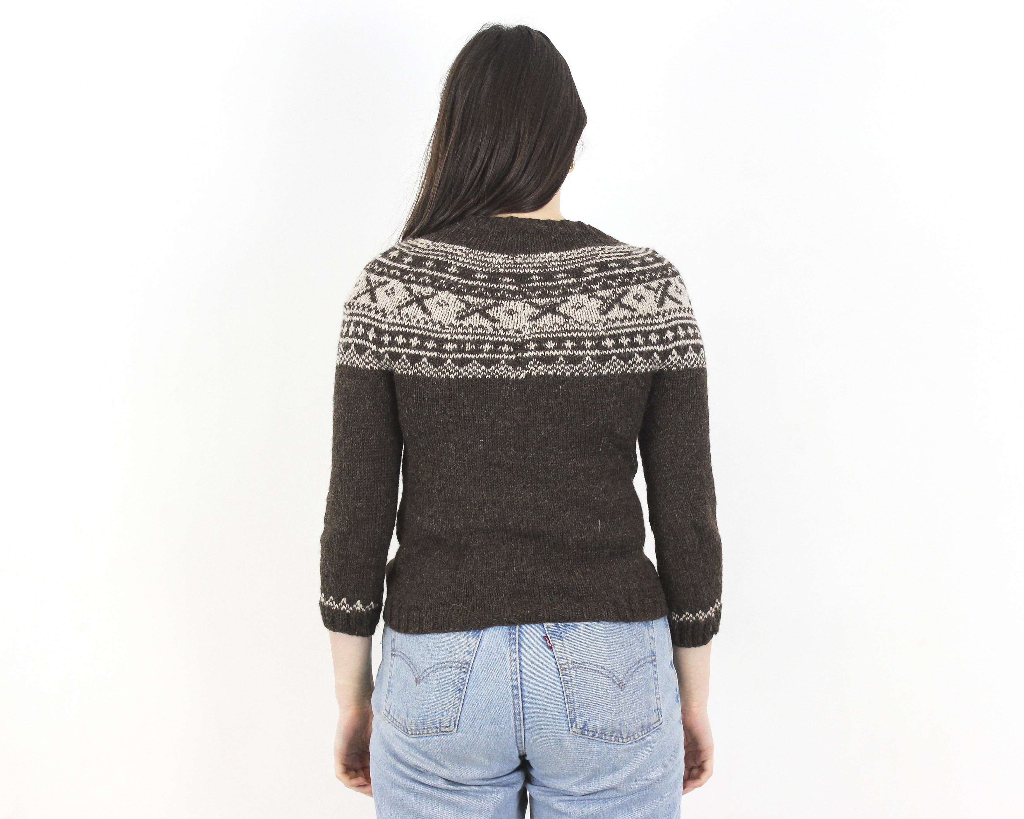 Handmade × Smartwool × Vintage Handmade Wool Pullover Sweater Jumper Knit Winter Top Size S / US 4 / IT 40 - 4 Thumbnail