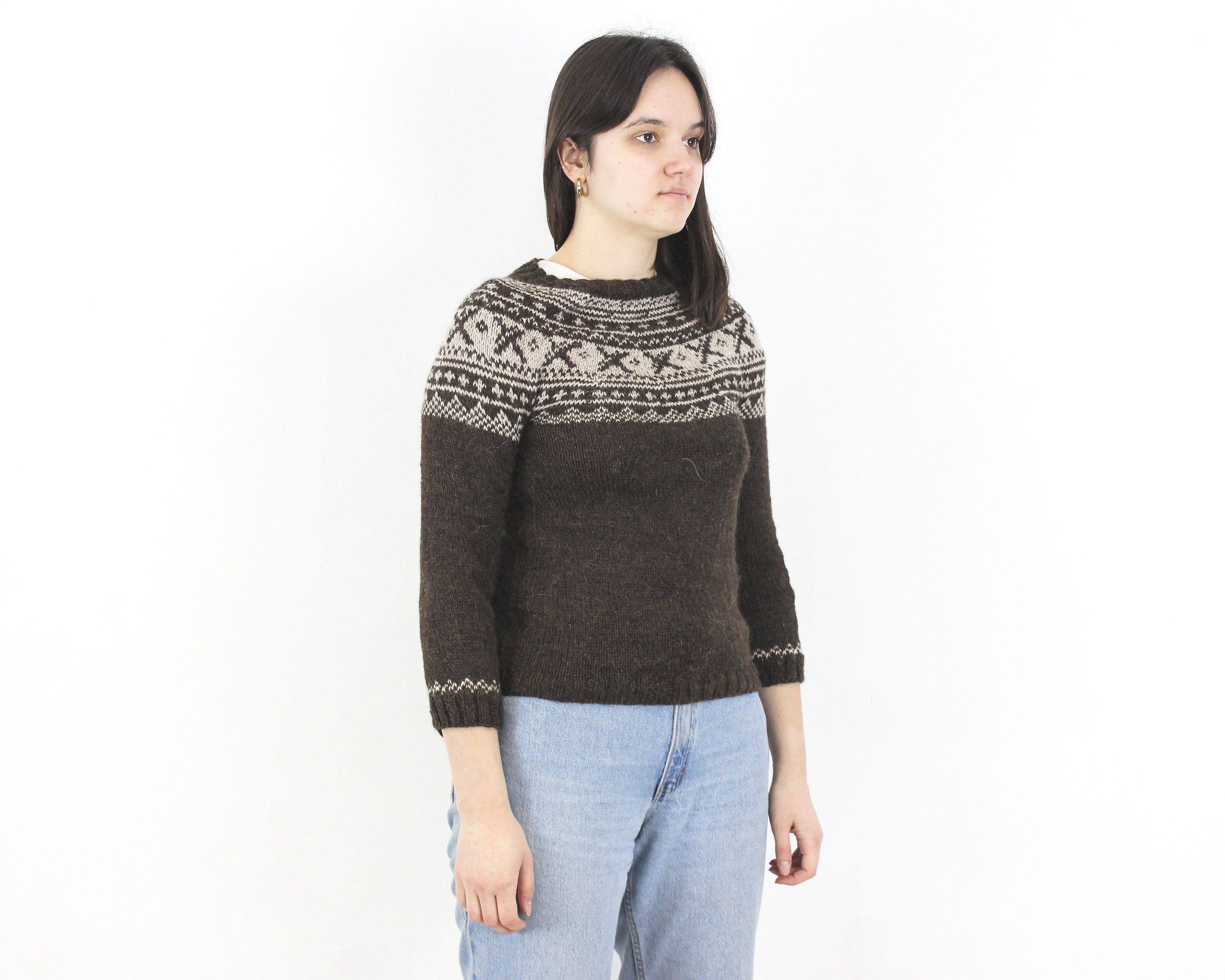 Handmade × Smartwool × Vintage Handmade Wool Pullover Sweater Jumper Knit Winter Top Size S / US 4 / IT 40 - 2 Thumbnail