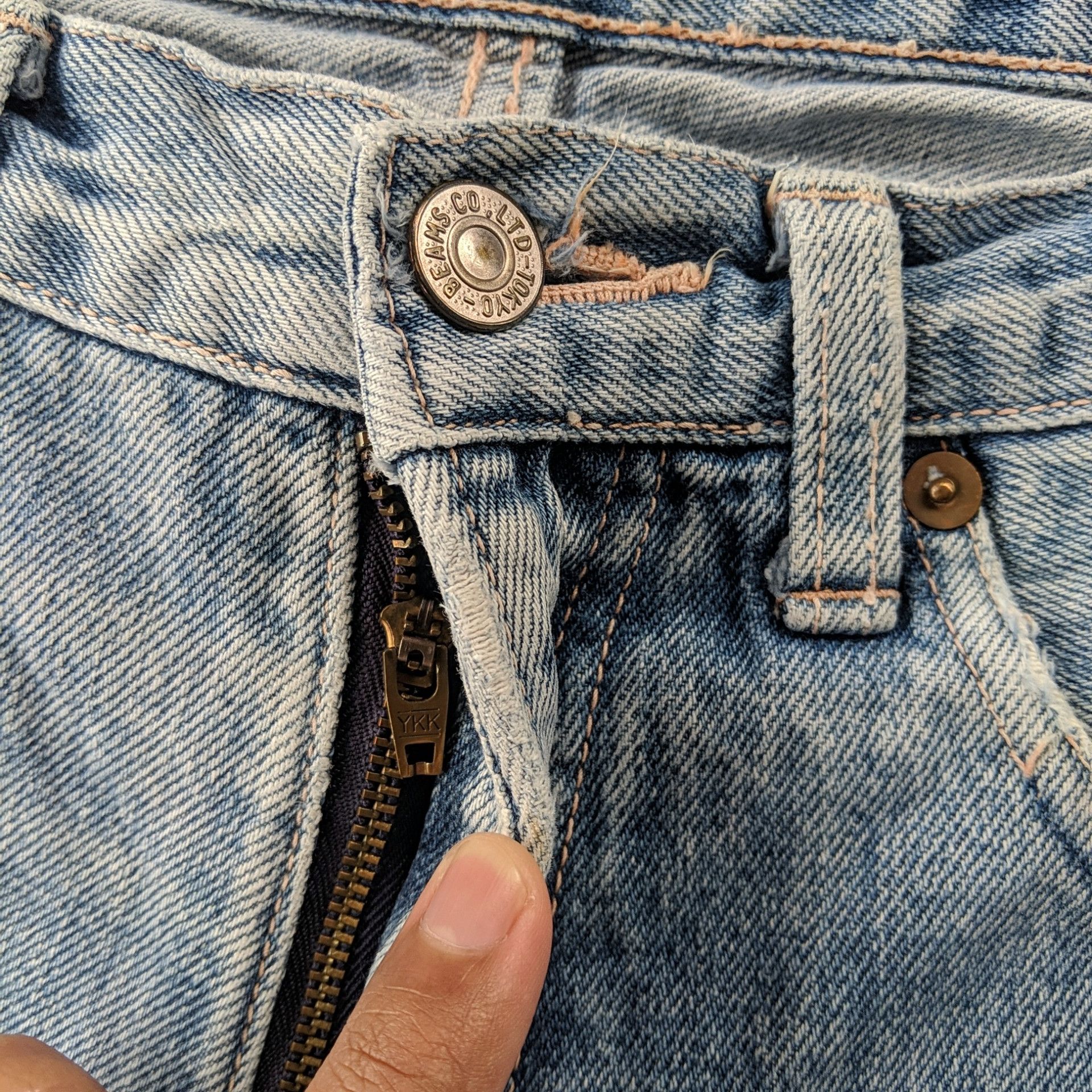 Beams Plus W30 Beams Tokyo Light Wash Faded Sicks Denim Jeans Pants Size US 30 / EU 46 - 6 Thumbnail