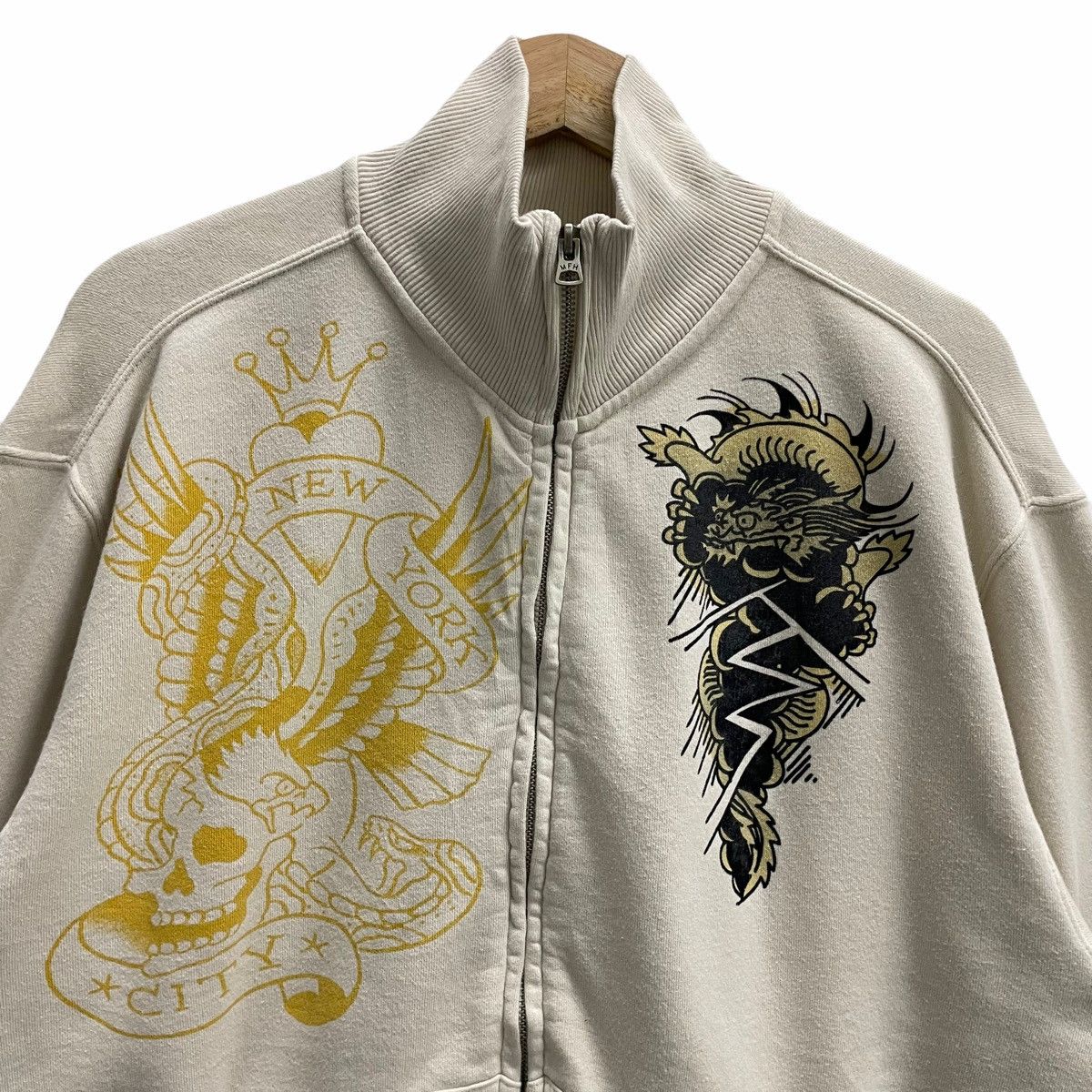 Ed Hardy 💥Ed Hardy Hollywood Skull Tattoo Fullzip Sweater Size US XL / EU 56 / 4 - 6 Thumbnail