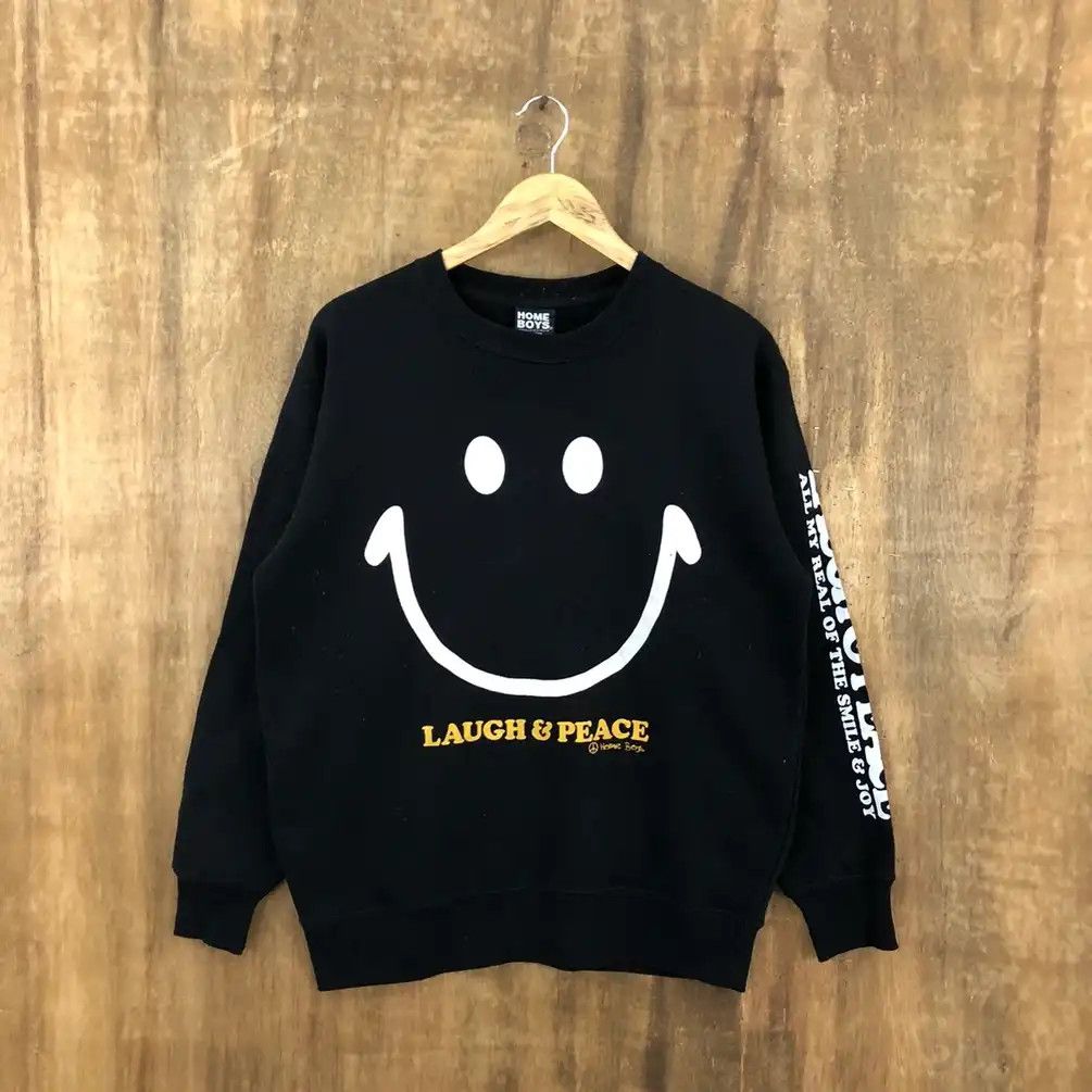 Japanese Brand × Vintage Vintage Big Logo Smile By Homme Boy Black Sweatshirt #0135 Size US L / EU 52-54 / 3 - 1 Thumbnail