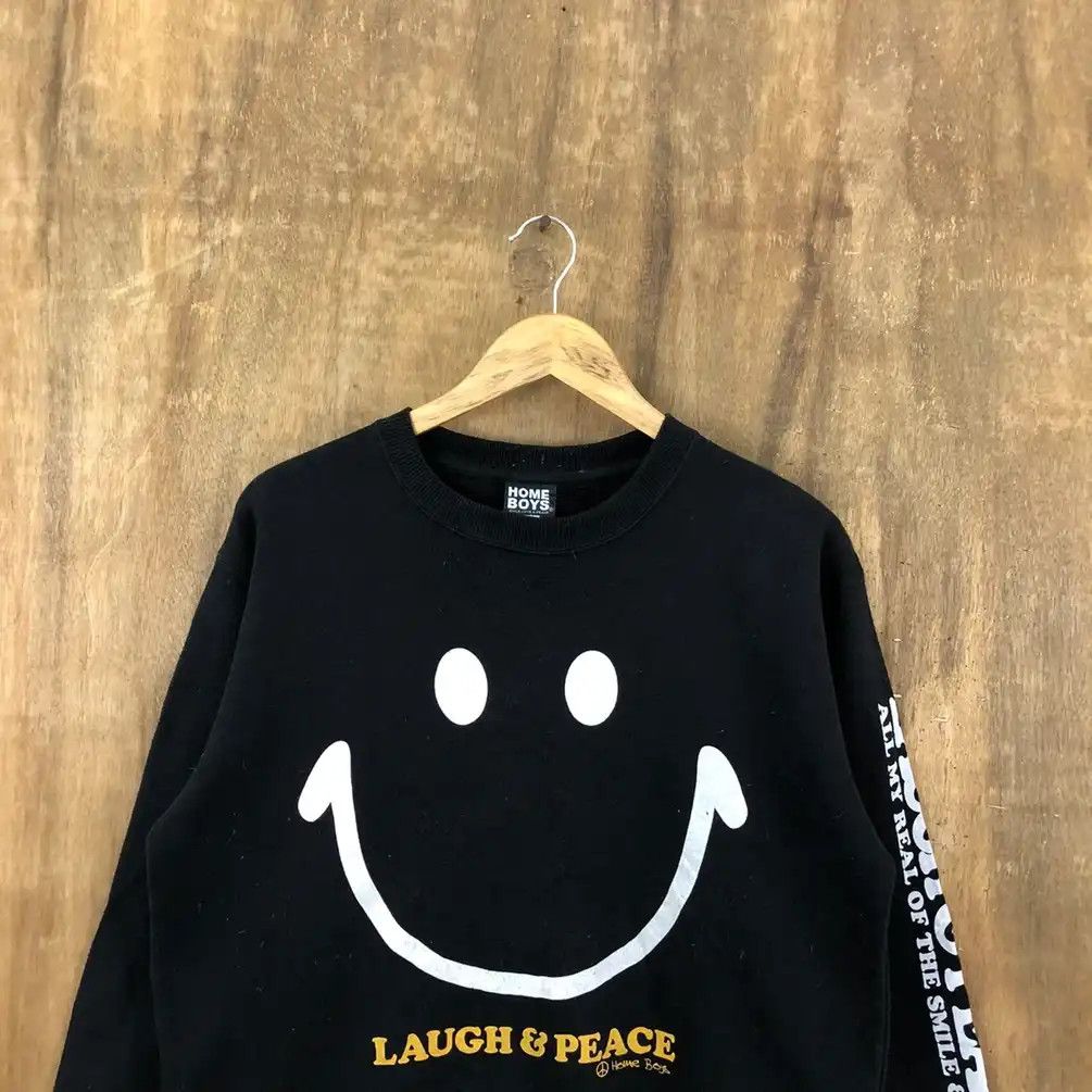 Japanese Brand × Vintage Vintage Big Logo Smile By Homme Boy Black Sweatshirt #0135 Size US L / EU 52-54 / 3 - 2 Thumbnail