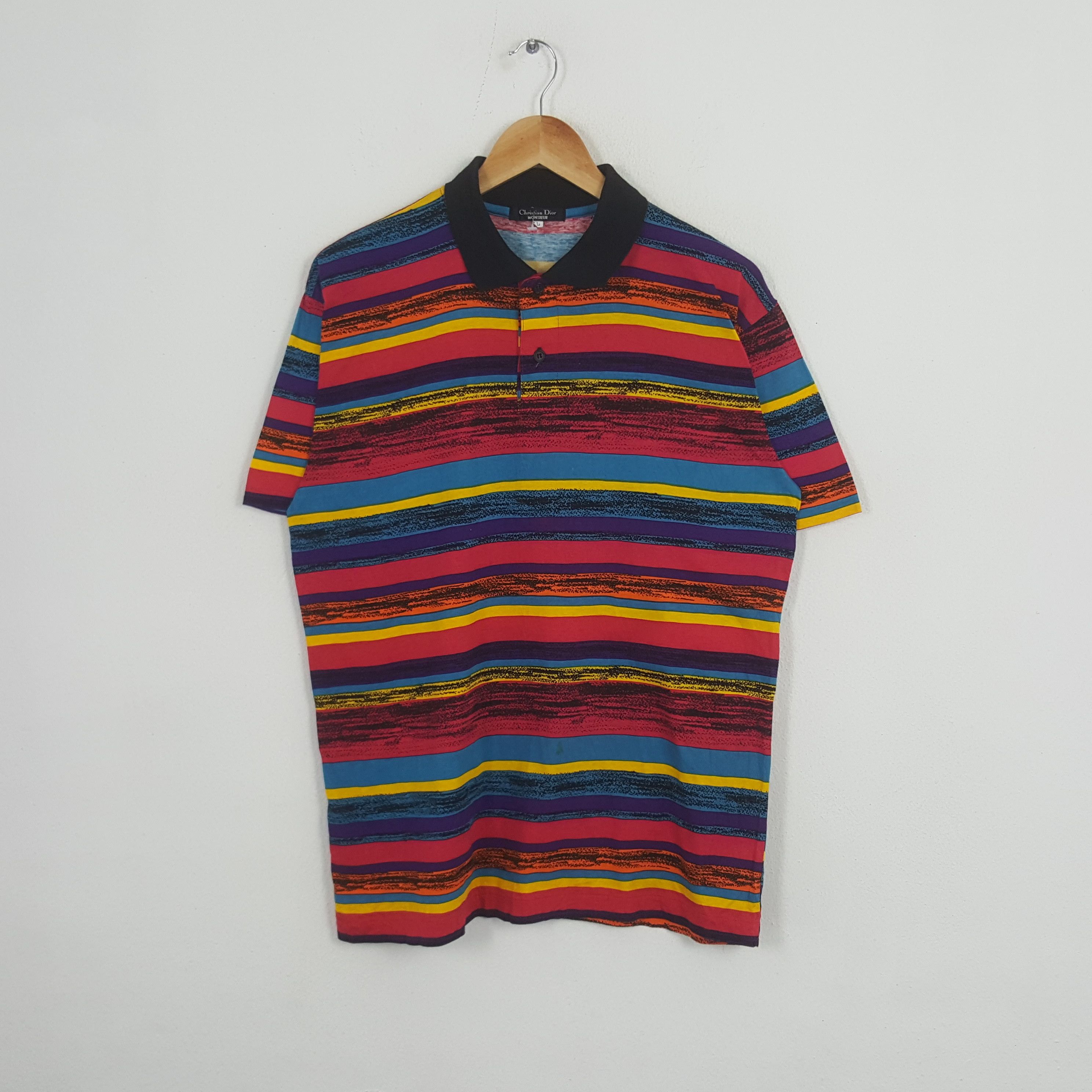 Vintage Christian Dior Mensieur Stripes Design Polos