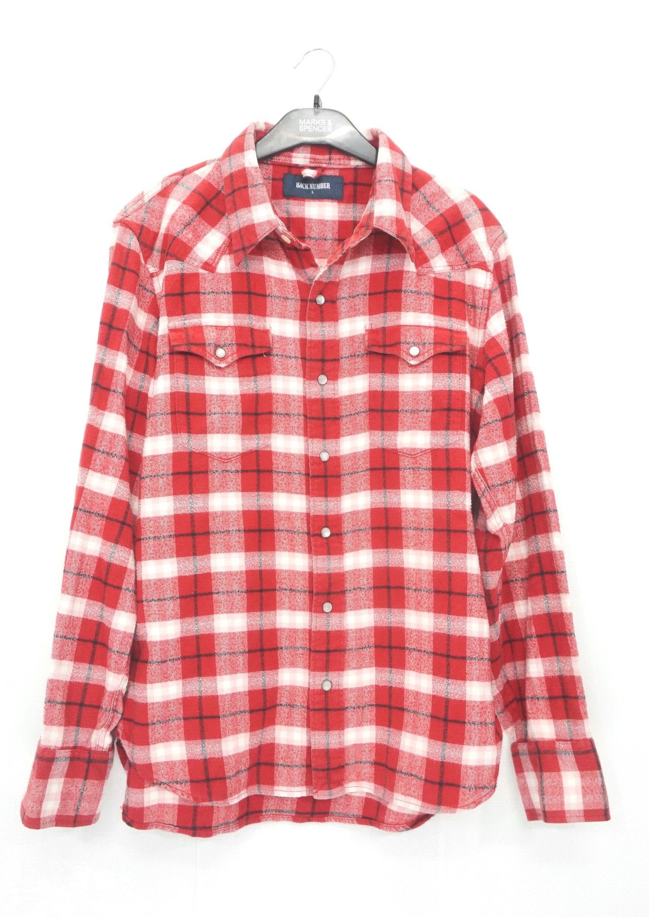 Flannel Vintage Japan BACK NUMBER Plaid Flannel Size US S / EU 44-46 / 1 - 1 Thumbnail