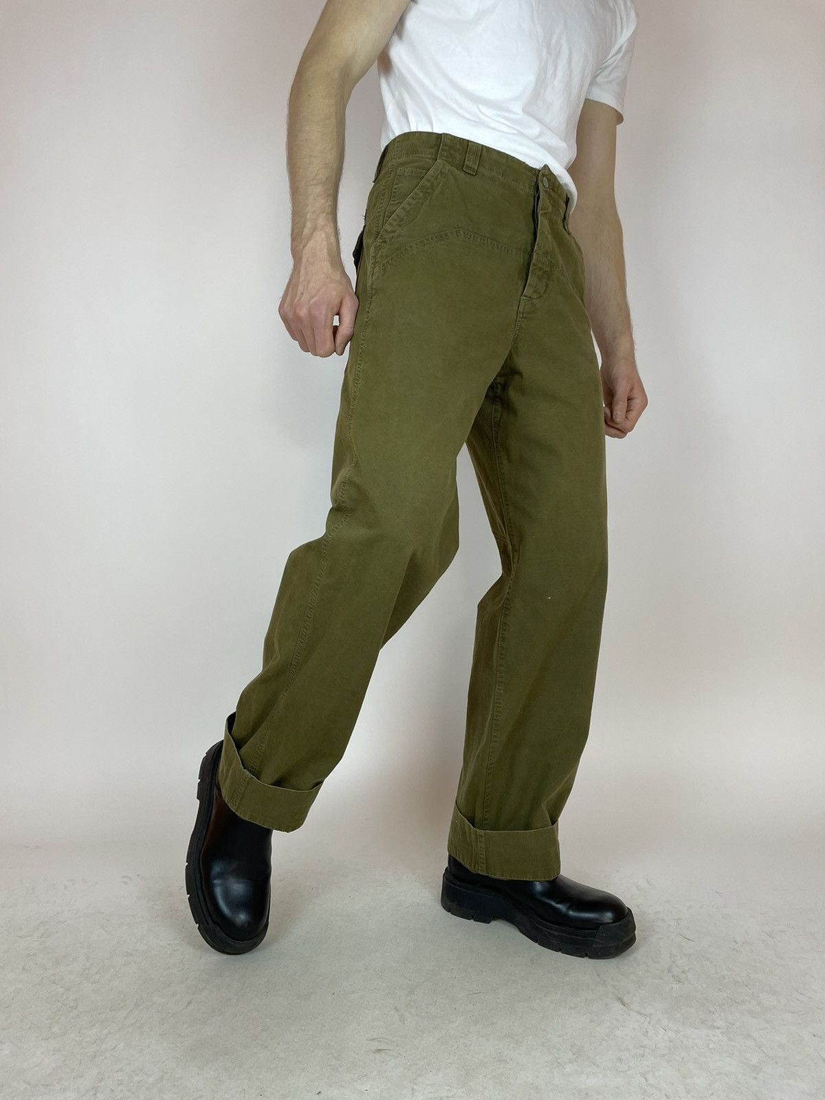 Dockers DOCKERS Khakis Vintage Green Wide legs pants size W34 L36 Size US 34 / EU 50 - 12 Thumbnail