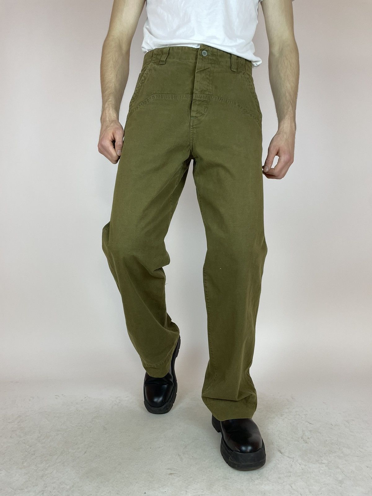 Dockers DOCKERS Khakis Vintage Green Wide legs pants size W34 L36 Size US 34 / EU 50 - 1 Thumbnail
