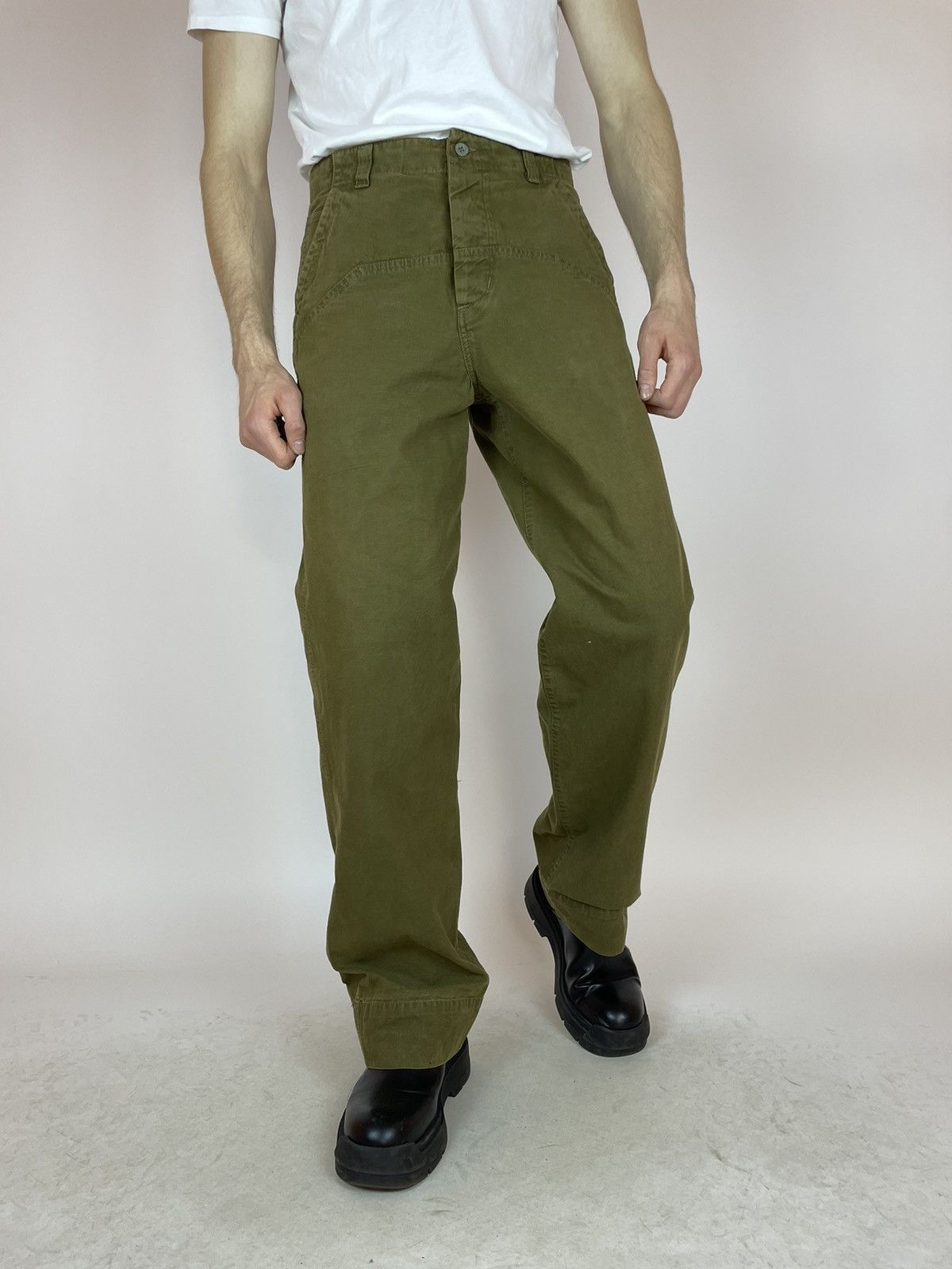 Dockers DOCKERS Khakis Vintage Green Wide legs pants size W34 L36 Size US 34 / EU 50 - 3 Thumbnail