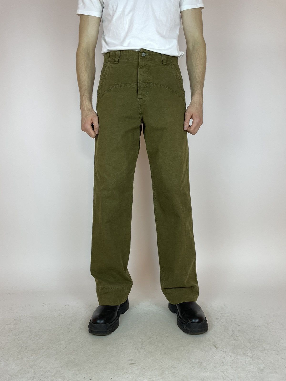 Dockers DOCKERS Khakis Vintage Green Wide legs pants size W34 L36 Size US 34 / EU 50 - 2 Thumbnail