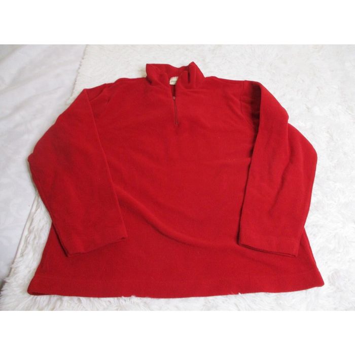 Eddie Bauer Eddie Bauer Jacket Mens Large 1/4 Zip Red Fleece Pullover