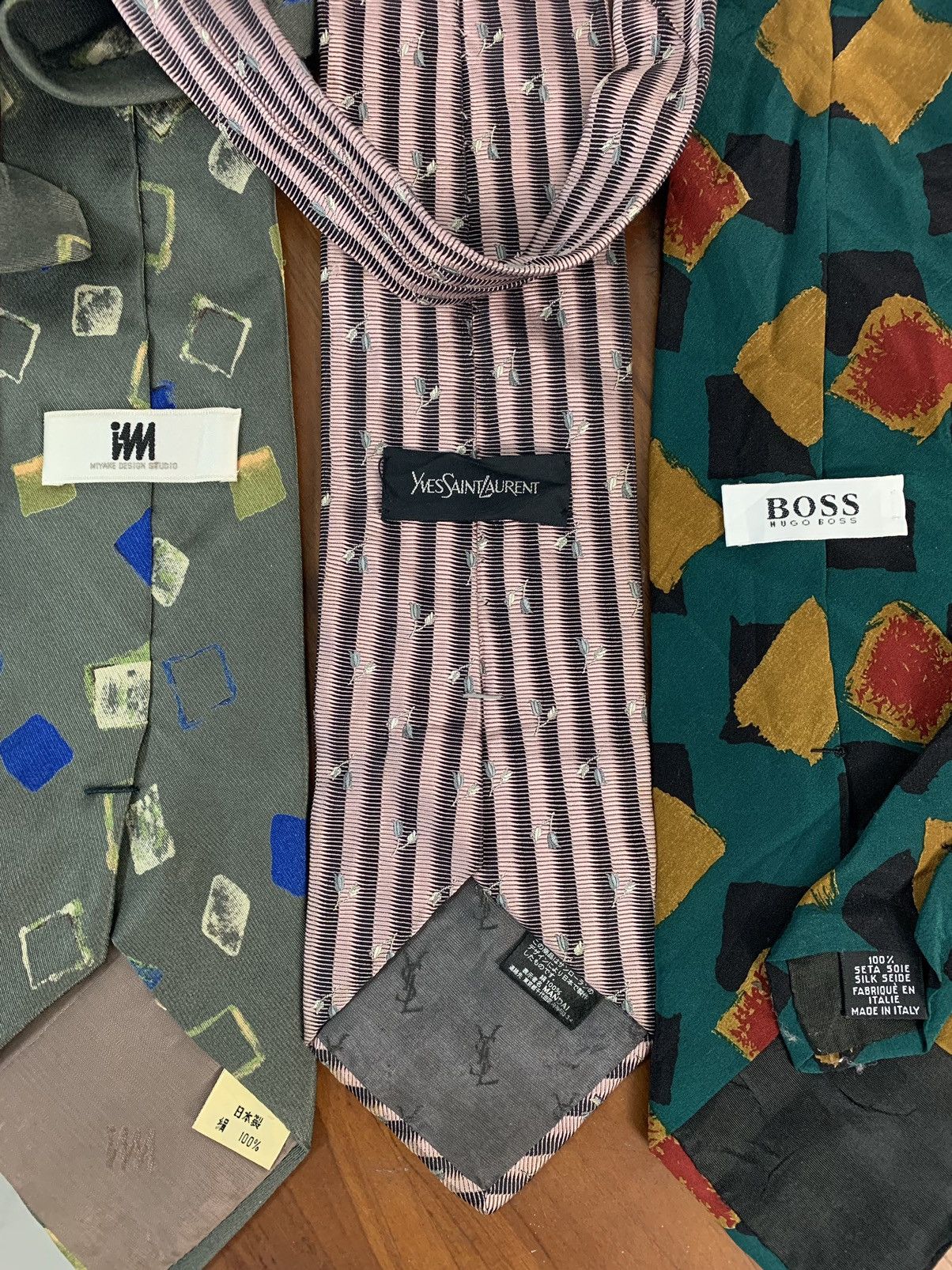 Issey Miyake Combo Necktie Issey Miyake Yves Saint Laurent Hugo Boss Size ONE SIZE - 3 Thumbnail
