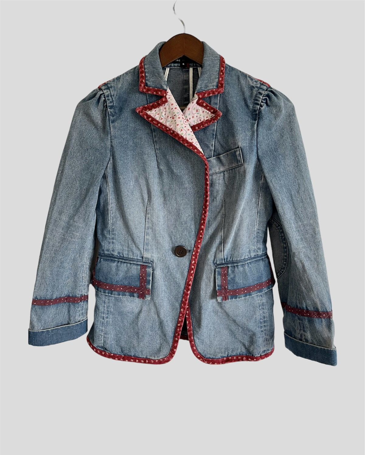 Marc Jacobs × Marc by Marc Jacobs × Vintage VINTAGE RARE MARC JACOBS DENIM FLORAL LINING JACKET/BLAZER Size M / US 6-8 / IT 42-44 - 3 Thumbnail