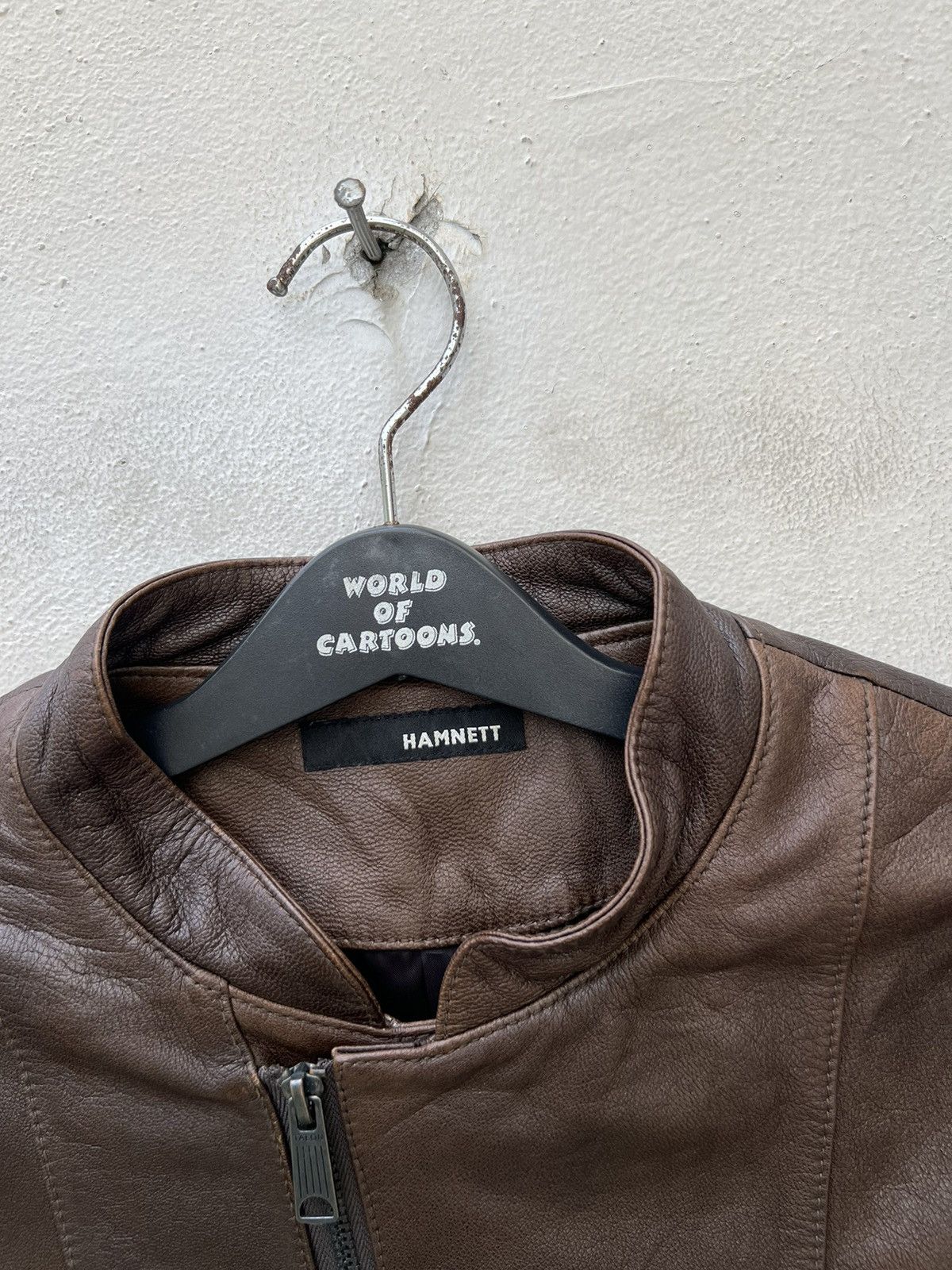 Katharine Hamnett London HAMNETT Nehru Collar Goat Skin Fade Patina Leather Jacket Size US S / EU 44-46 / 1 - 7 Thumbnail