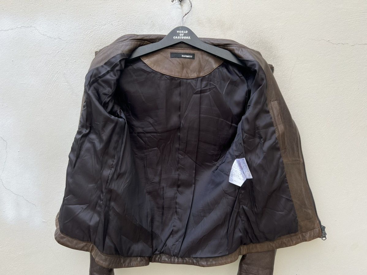 Katharine Hamnett London HAMNETT Nehru Collar Goat Skin Fade Patina Leather Jacket Size US S / EU 44-46 / 1 - 18 Thumbnail