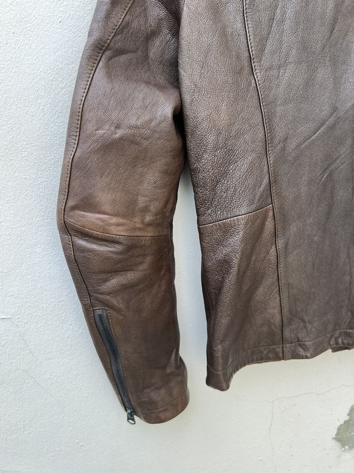Katharine Hamnett London HAMNETT Nehru Collar Goat Skin Fade Patina Leather Jacket Size US S / EU 44-46 / 1 - 13 Thumbnail