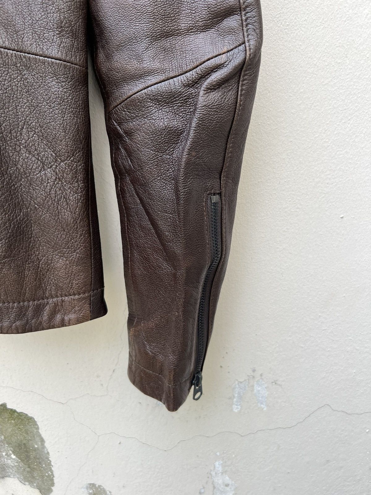 Katharine Hamnett London HAMNETT Nehru Collar Goat Skin Fade Patina Leather Jacket Size US S / EU 44-46 / 1 - 16 Thumbnail
