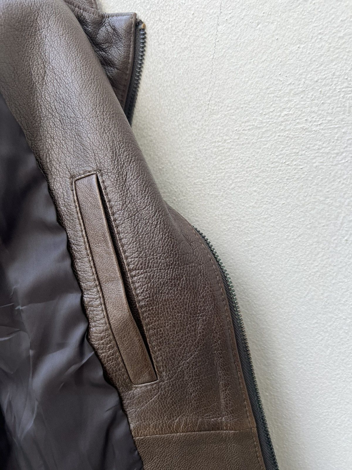 Katharine Hamnett London HAMNETT Nehru Collar Goat Skin Fade Patina Leather Jacket Size US S / EU 44-46 / 1 - 19 Thumbnail