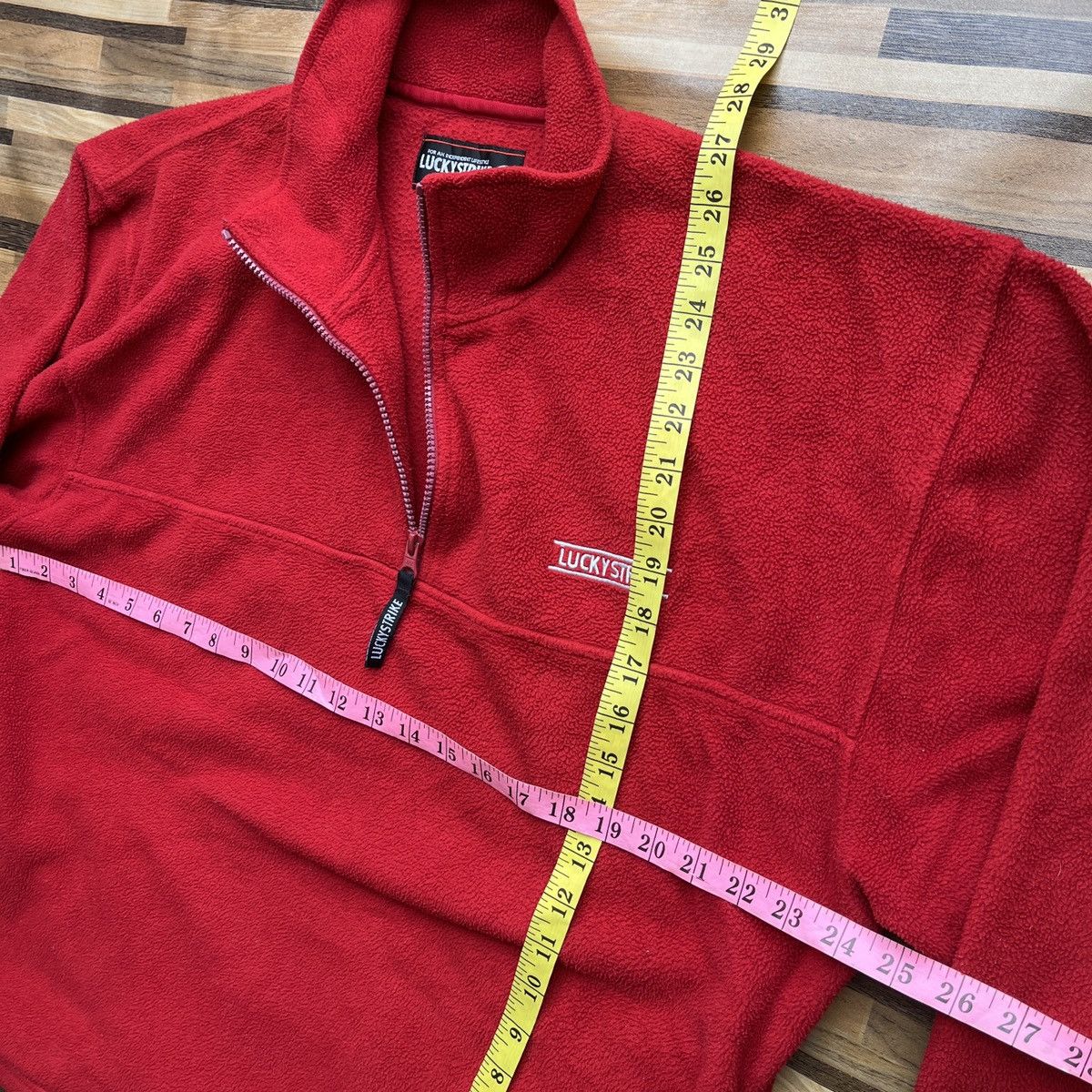 Japanese Brand × Vintage Lucky Strike Racing Fleece Sweater Japanese Size US L / EU 52-54 / 3 - 4 Thumbnail