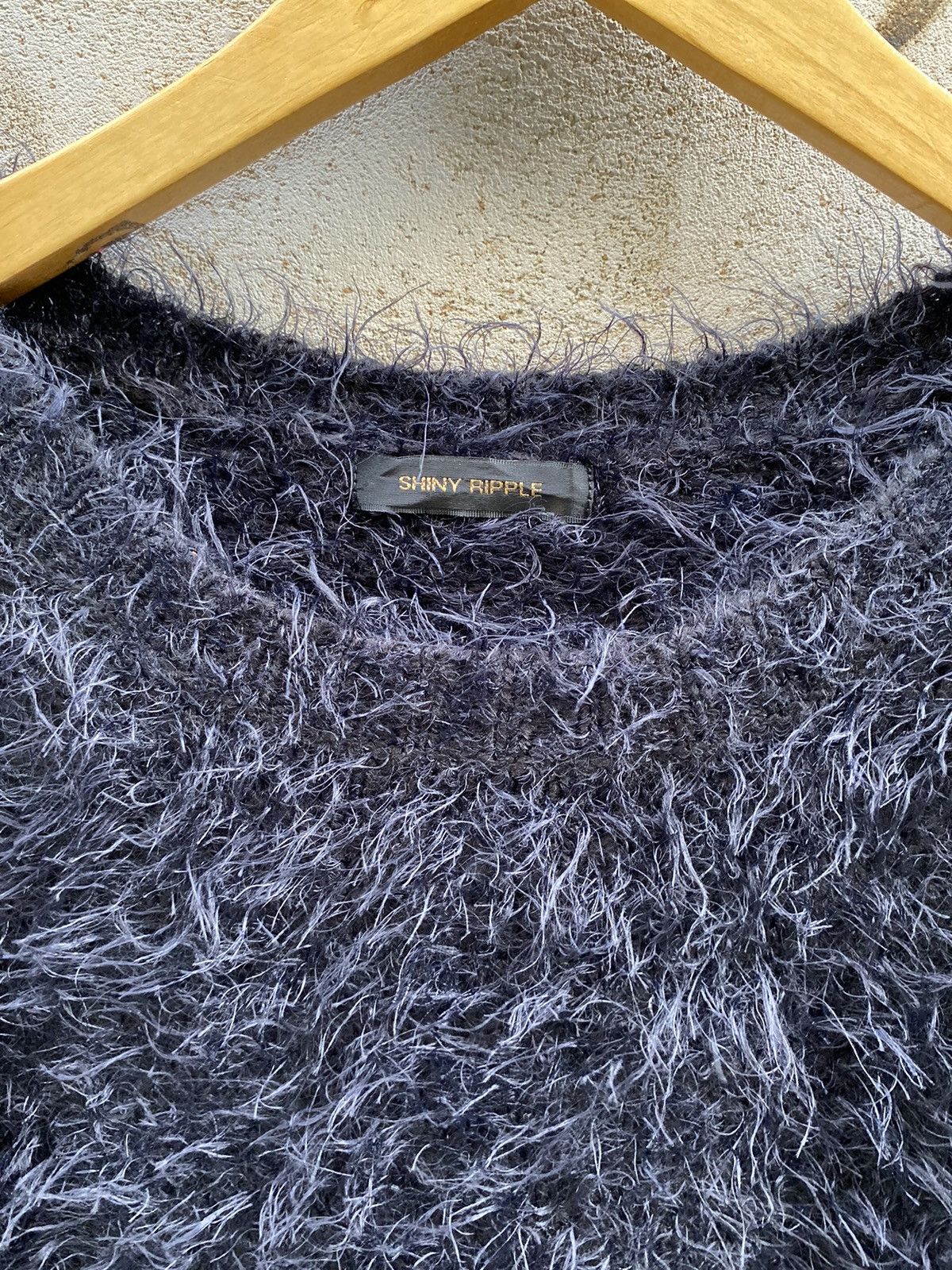 Issey Miyake × Japanese Brand Japanese Brand Shiny Ripple Fuzzy Mohair Knit Sweater Size US M / EU 48-50 / 2 - 3 Thumbnail