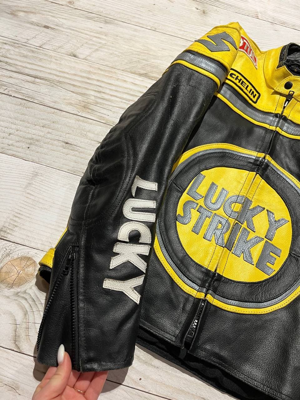 Vintage Vintage Lucky Strike Racing Biker Leather Jacket Motorcycle Size US S / EU 44-46 / 1 - 10 Thumbnail