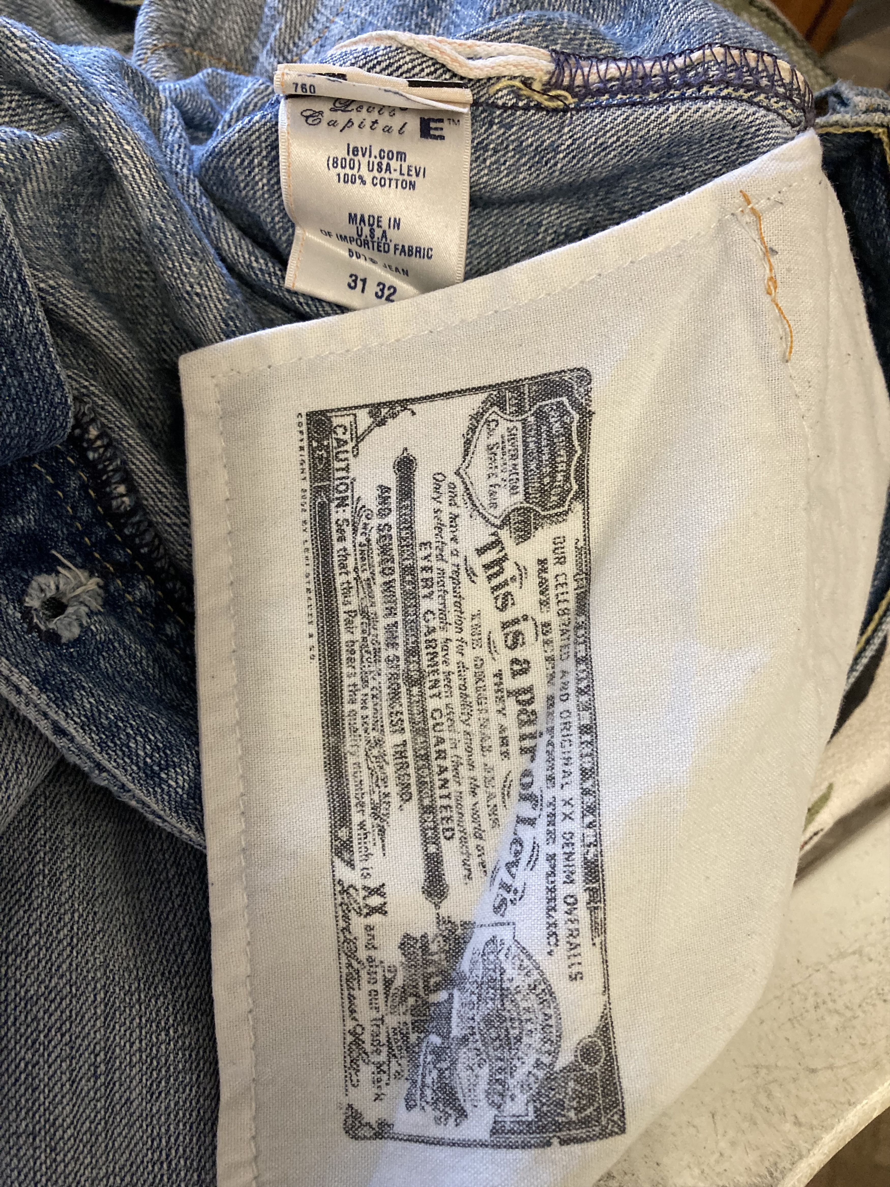 Levi's Vintage Clothing Levi's 501Distressed Selvage Denim Capital E Made in USA Size US 31 - 6 Thumbnail