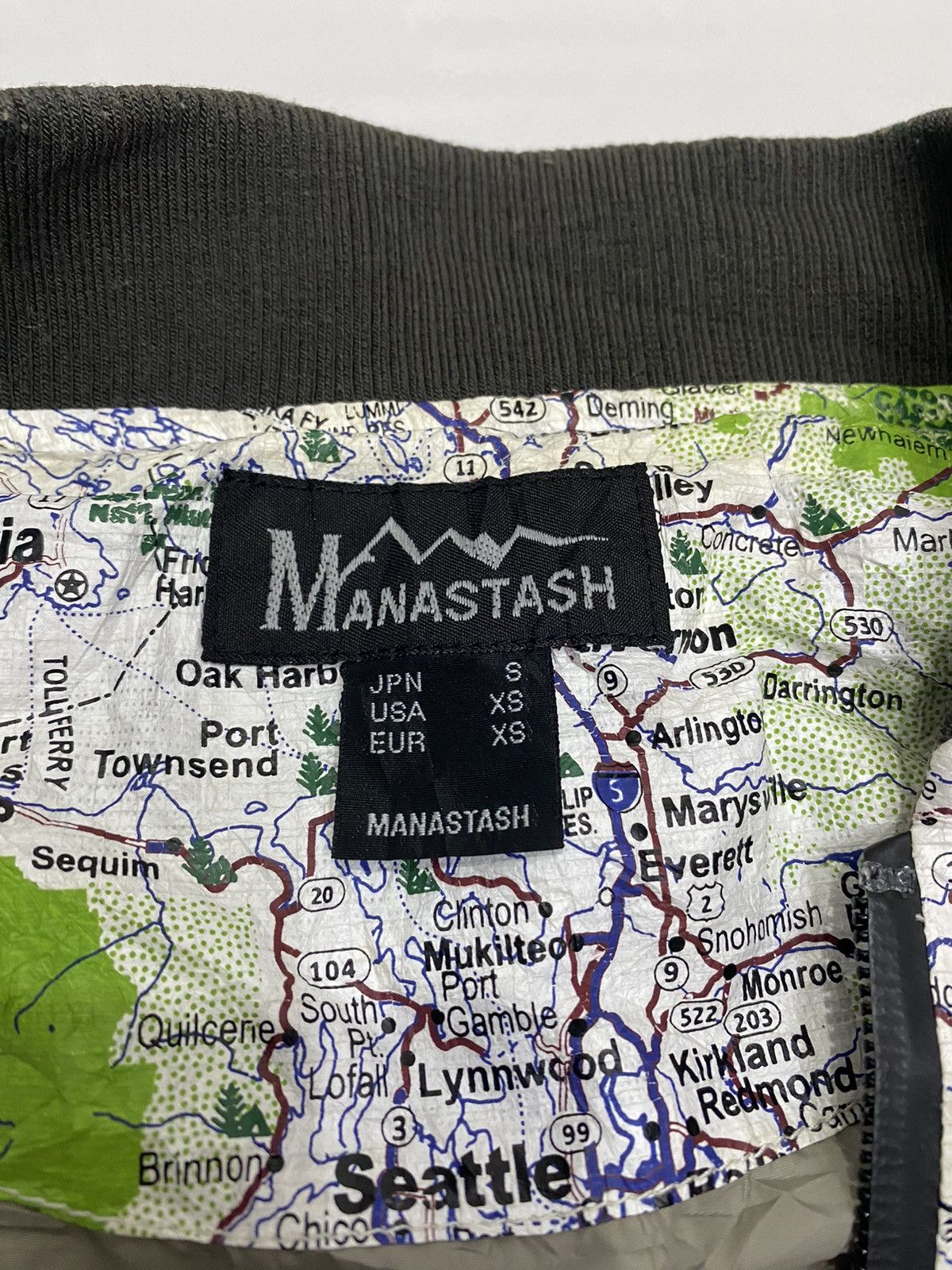 Manastash MANATASH 🇯🇵 PAPER MAP PATTERN BLOUSON JACKET UNZIPPED Size US S / EU 44-46 / 1 - 12 Thumbnail
