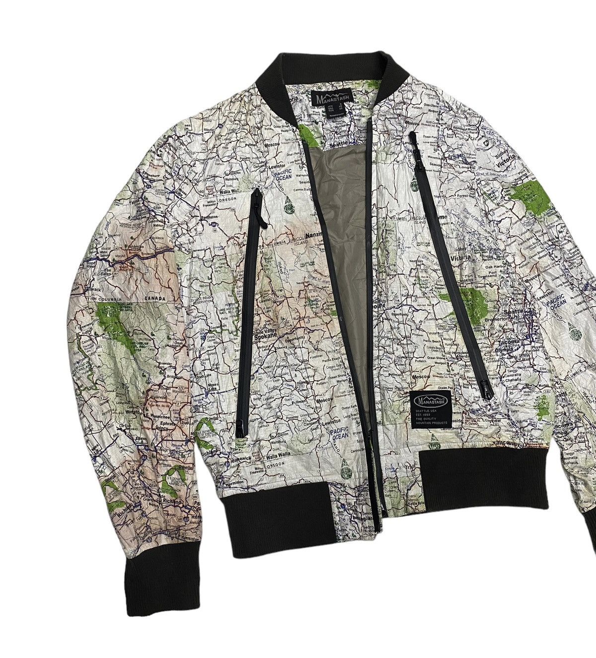 Manastash MANATASH 🇯🇵 PAPER MAP PATTERN BLOUSON JACKET UNZIPPED Size US S / EU 44-46 / 1 - 7 Thumbnail