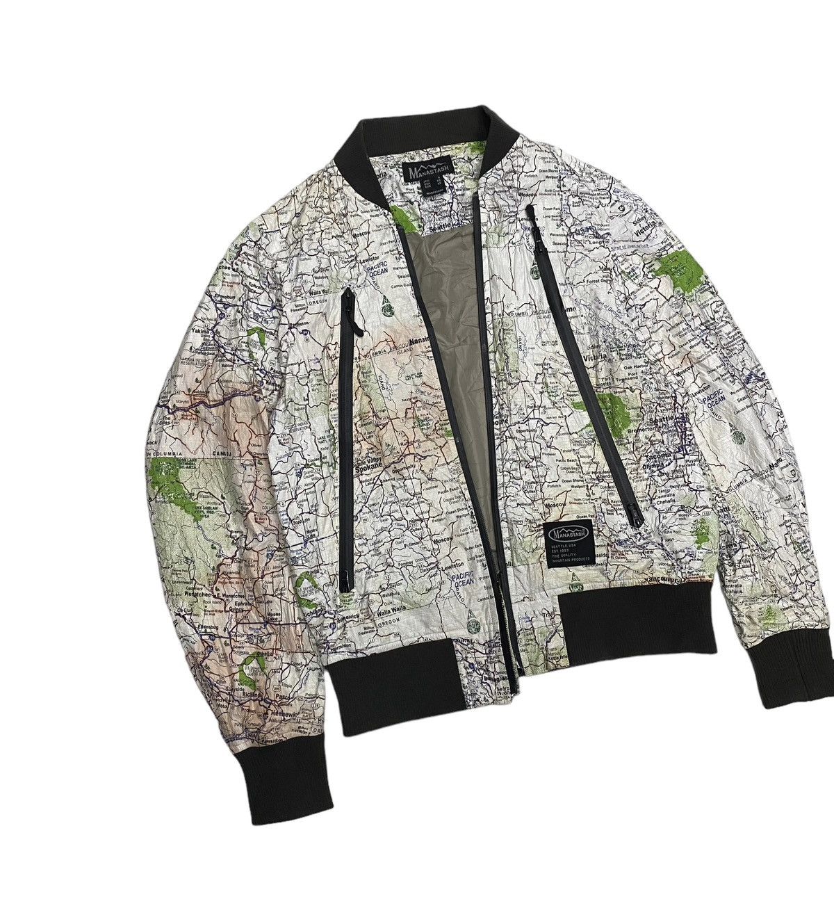 Manastash MANATASH 🇯🇵 PAPER MAP PATTERN BLOUSON JACKET UNZIPPED Size US S / EU 44-46 / 1 - 8 Thumbnail