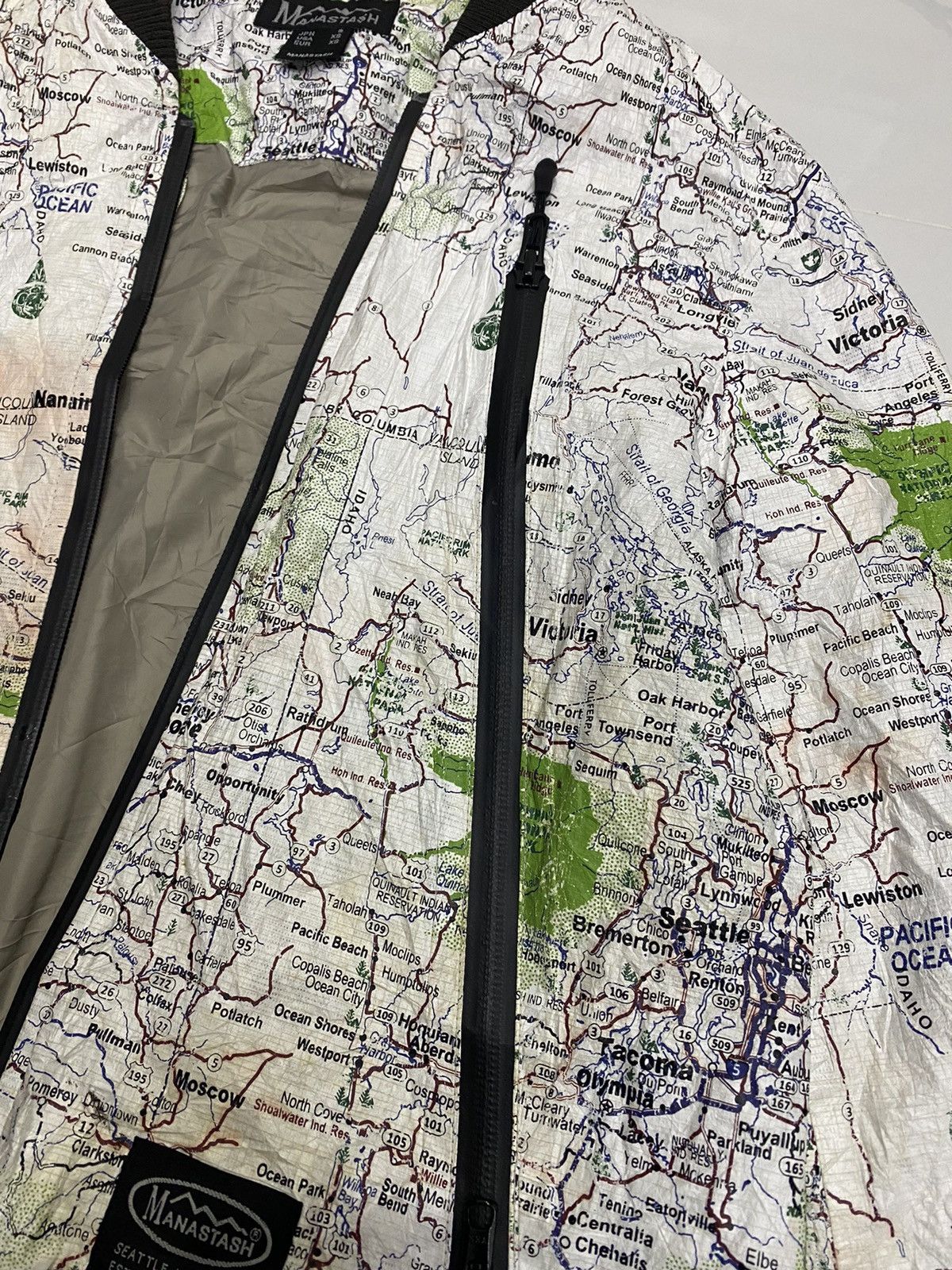 Manastash MANATASH 🇯🇵 PAPER MAP PATTERN BLOUSON JACKET UNZIPPED Size US S / EU 44-46 / 1 - 16 Thumbnail