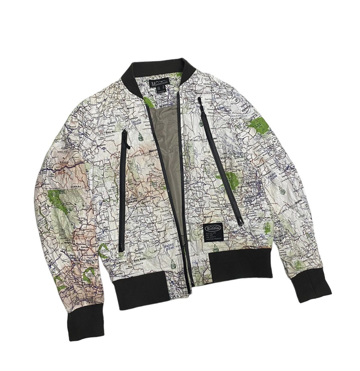 Manastash MANATASH 🇯🇵 PAPER MAP PATTERN BLOUSON JACKET UNZIPPED Size US S / EU 44-46 / 1 - 11 Thumbnail