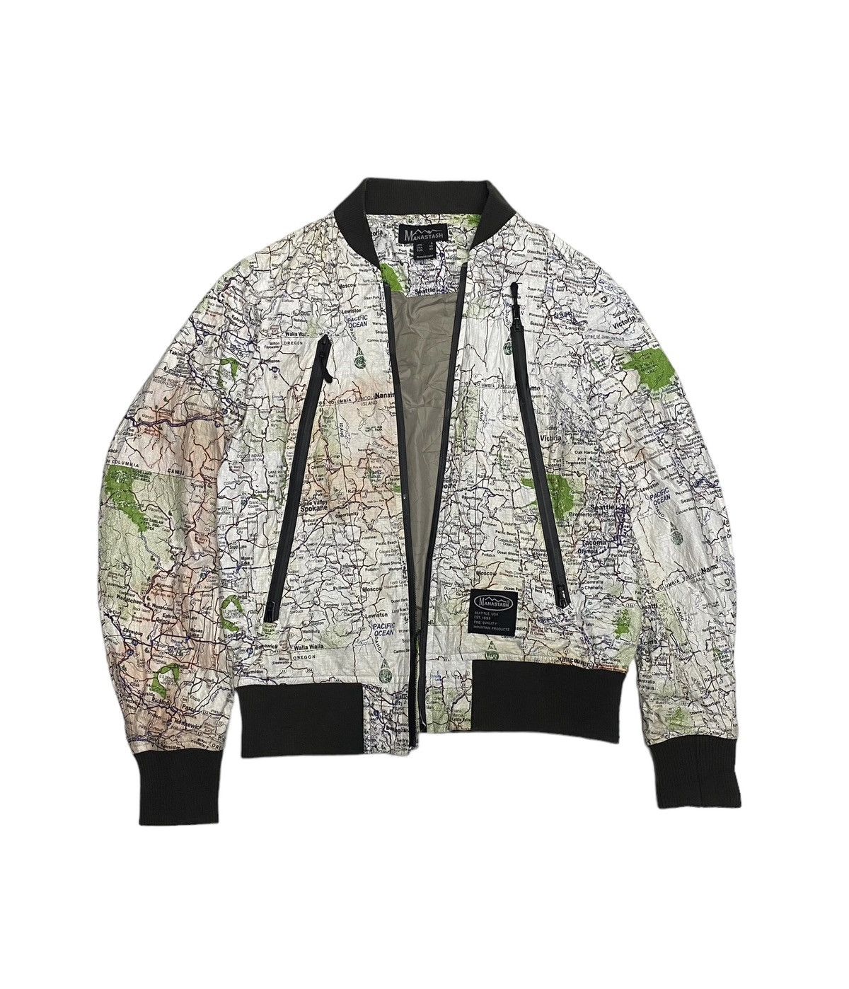 Manastash MANATASH 🇯🇵 PAPER MAP PATTERN BLOUSON JACKET UNZIPPED Size US S / EU 44-46 / 1 - 6 Thumbnail