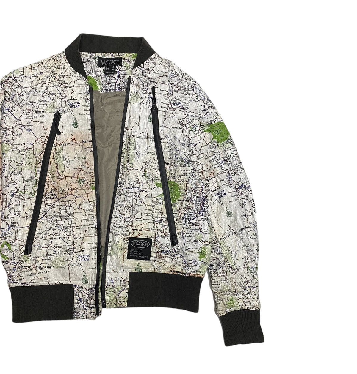 Manastash MANATASH 🇯🇵 PAPER MAP PATTERN BLOUSON JACKET UNZIPPED Size US S / EU 44-46 / 1 - 5 Thumbnail