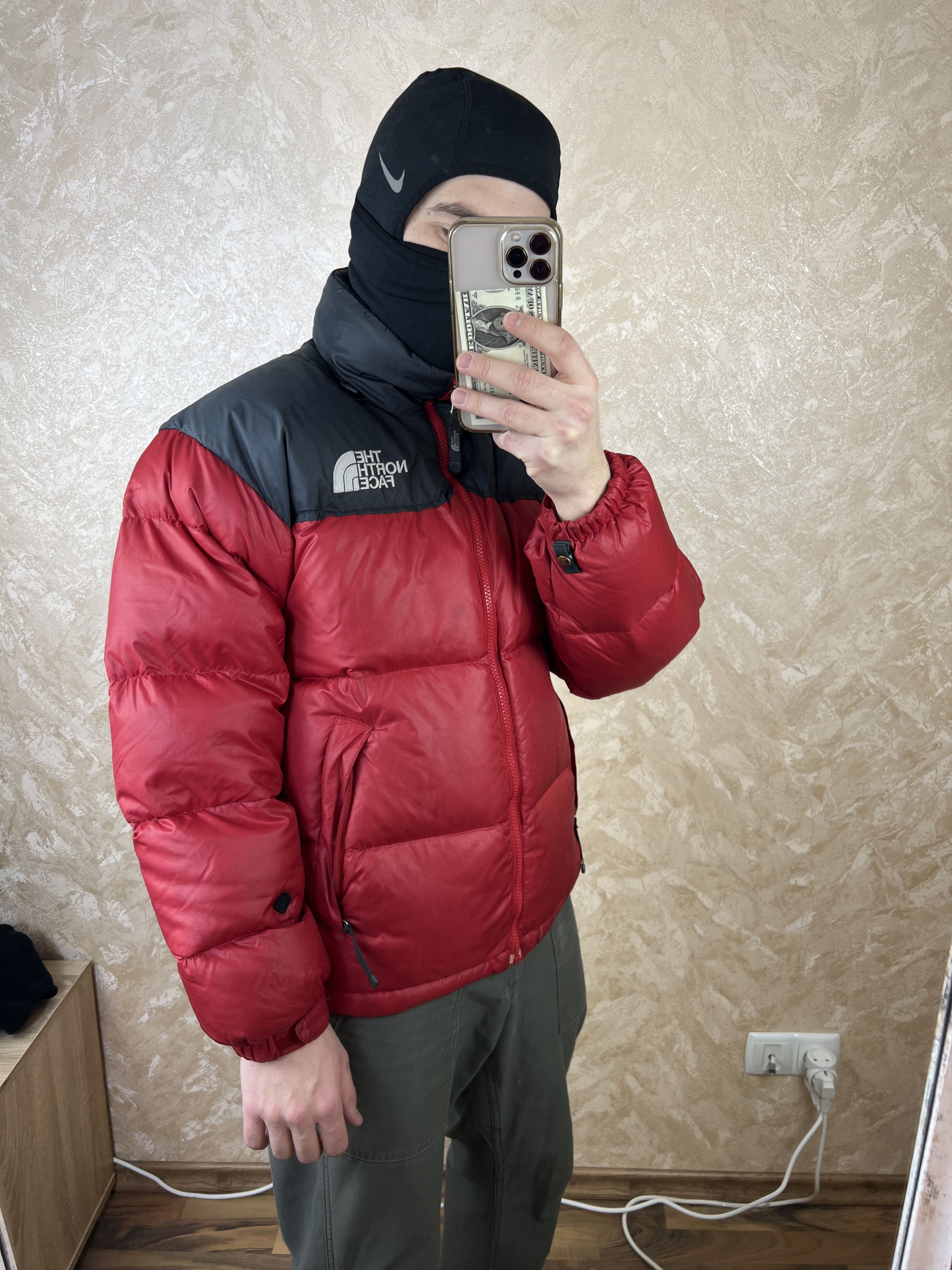 The North Face × Vintage Y2K North Face Nuptse Japan Size 90 Puffer Jacket Black Red Size US S / EU 44-46 / 1 - 11 Thumbnail