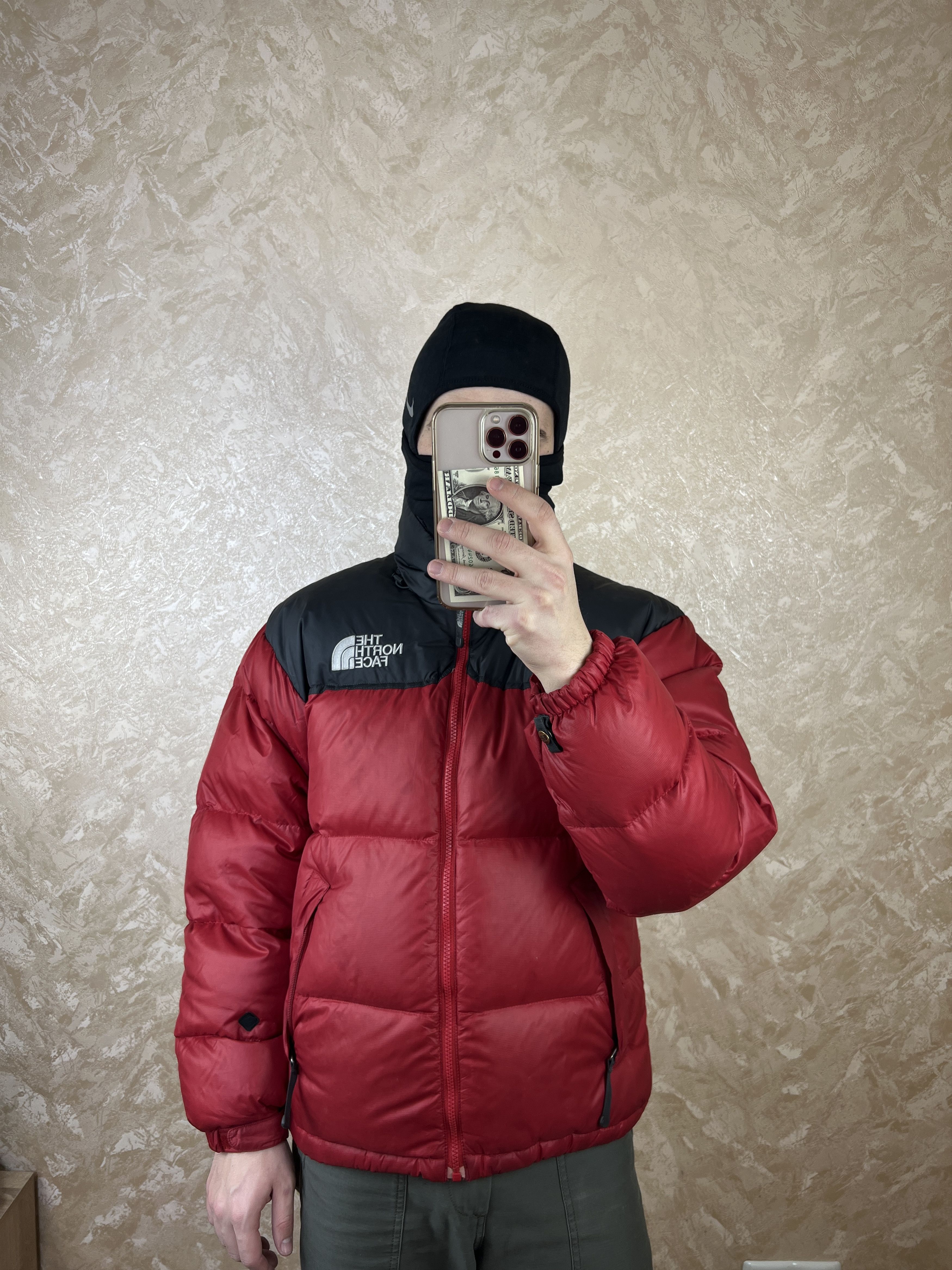 The North Face × Vintage Y2K North Face Nuptse Japan Size 90 Puffer Jacket Black Red Size US S / EU 44-46 / 1 - 12 Thumbnail