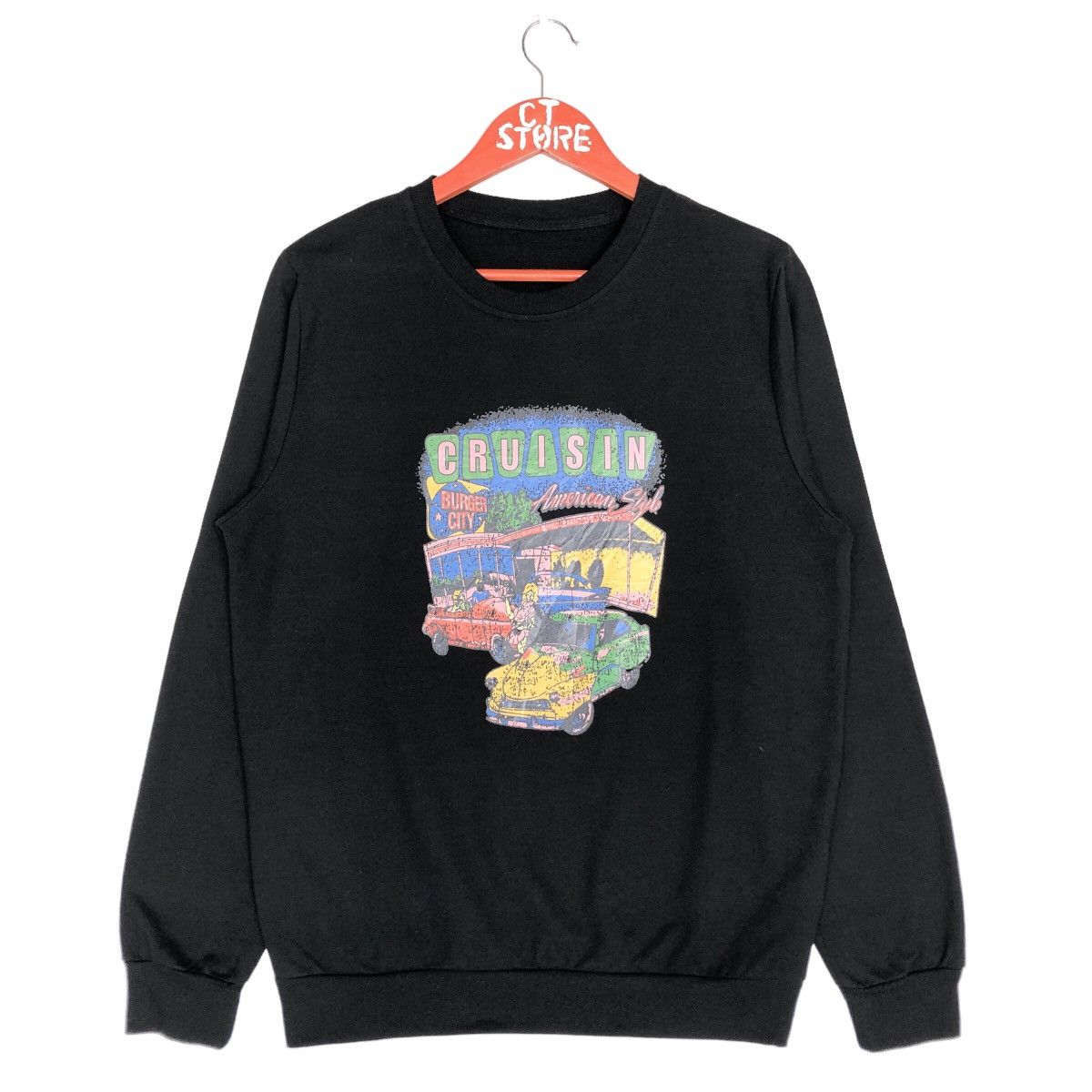 Cruisin Burger City Sweatshirts Crew Neck