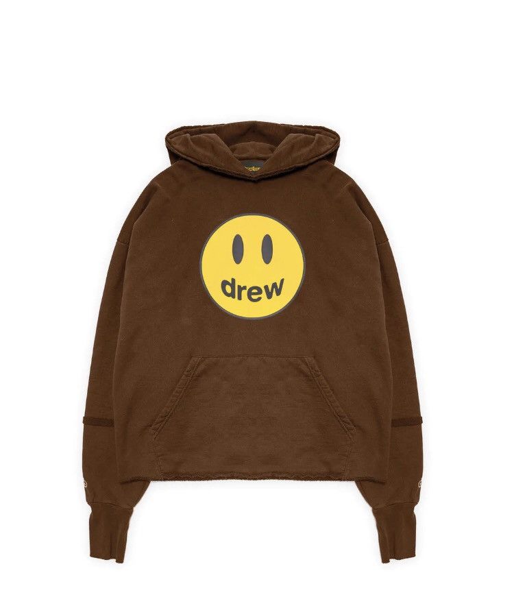 image of Drew House Deconstructed Mascot Hoodie Brown Large, Men's