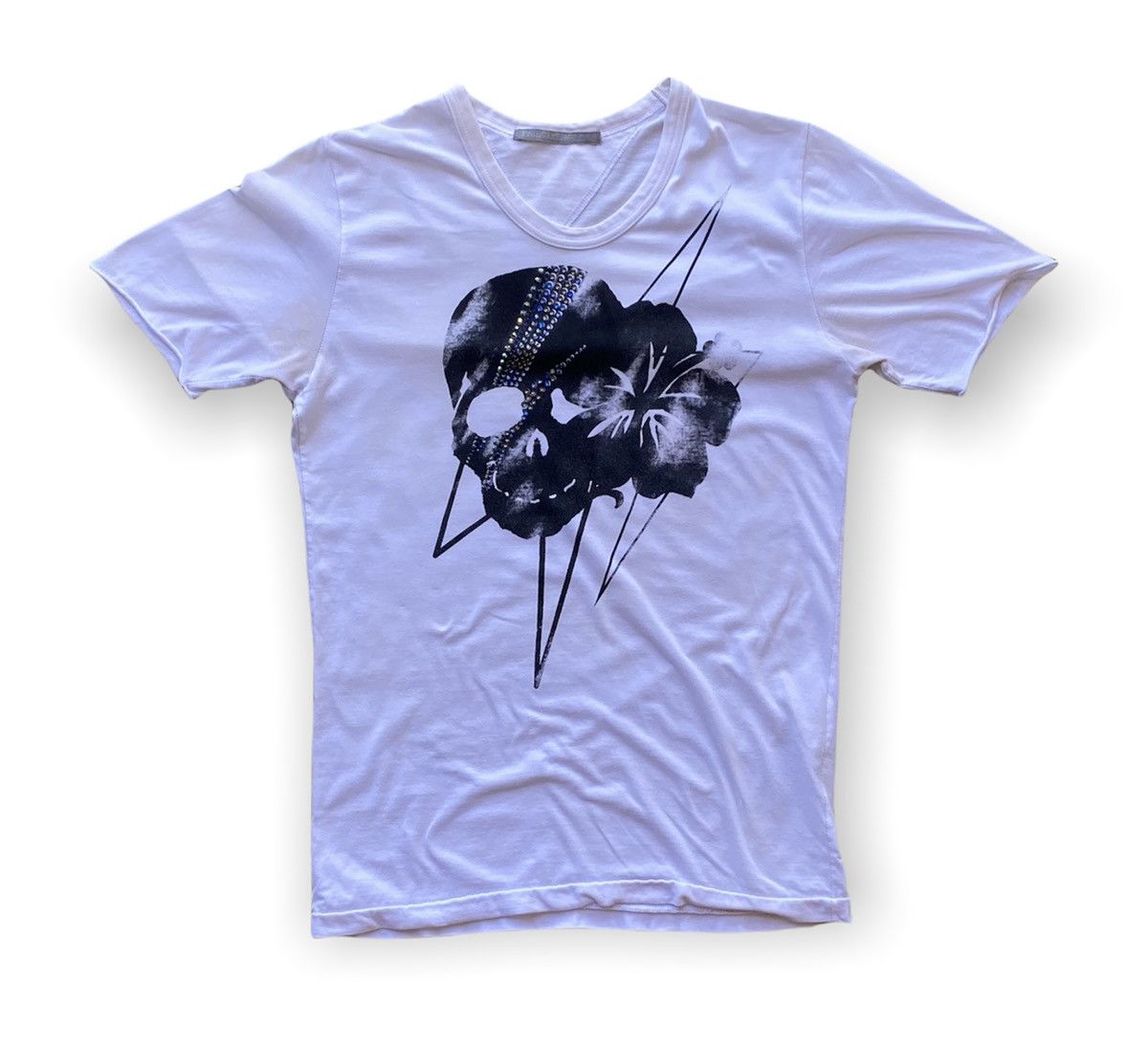 image of Francist Mor K S x Skulls Francist Mor Ks Skull White Tee, Men's (Size Medium)