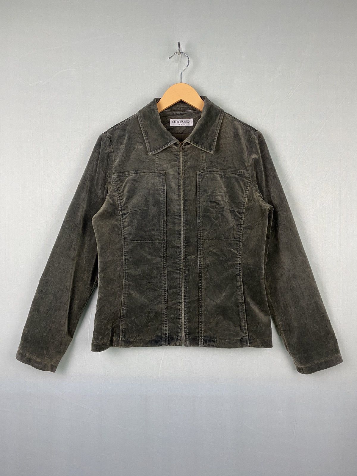 Vtg Georges Rech Paris Velvet Zipper Jacket