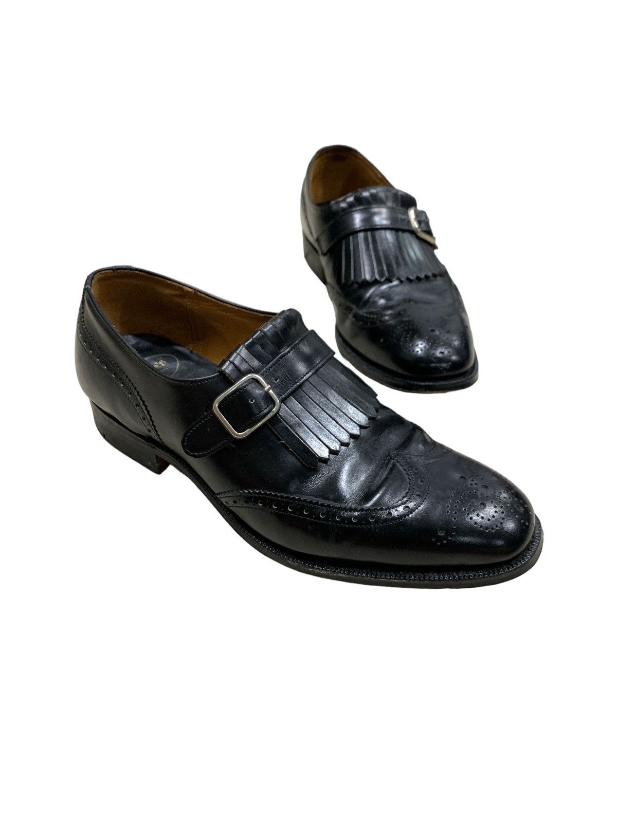 Church's CHURCH'S CUSTOM GRADE FRINGE DETAILED MONK LEATHER SHOES Size US 6 / EU 39 - 3 Thumbnail
