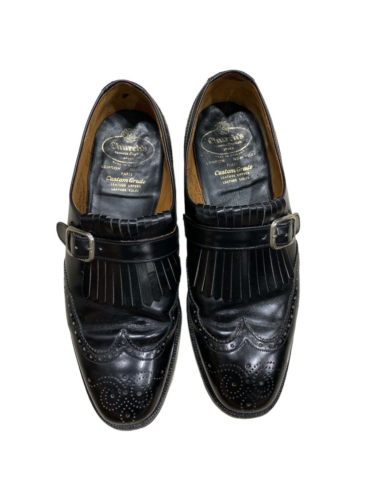 Church's CHURCH'S CUSTOM GRADE FRINGE DETAILED MONK LEATHER SHOES Size US 6 / EU 39 - 6 Thumbnail