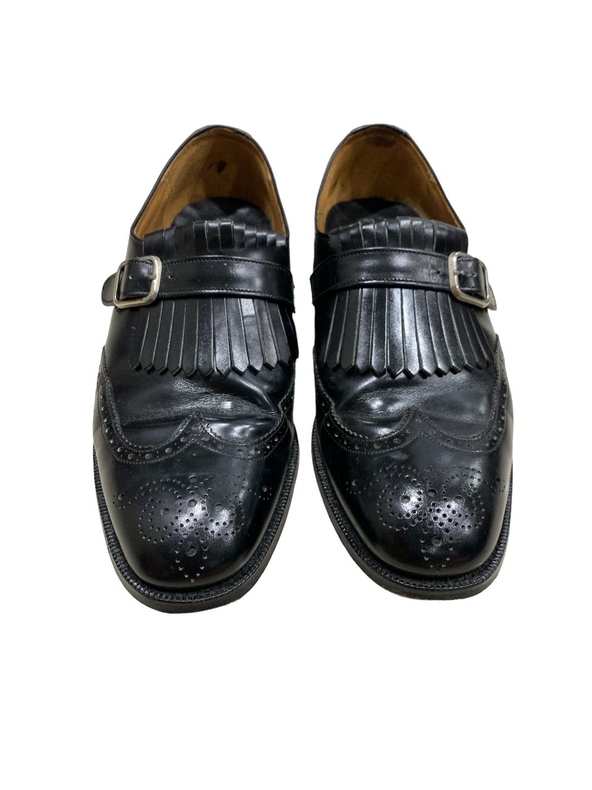 Church's CHURCH'S CUSTOM GRADE FRINGE DETAILED MONK LEATHER SHOES Size US 6 / EU 39 - 2 Thumbnail
