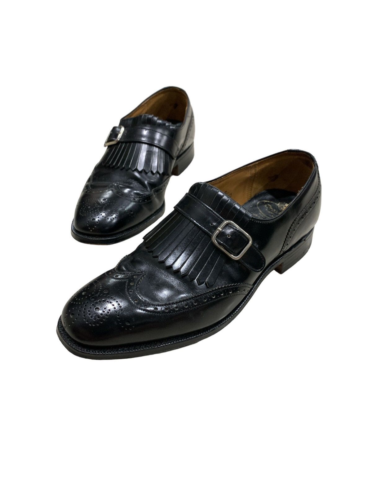 Church's CHURCH'S CUSTOM GRADE FRINGE DETAILED MONK LEATHER SHOES Size US 6 / EU 39 - 1 Thumbnail