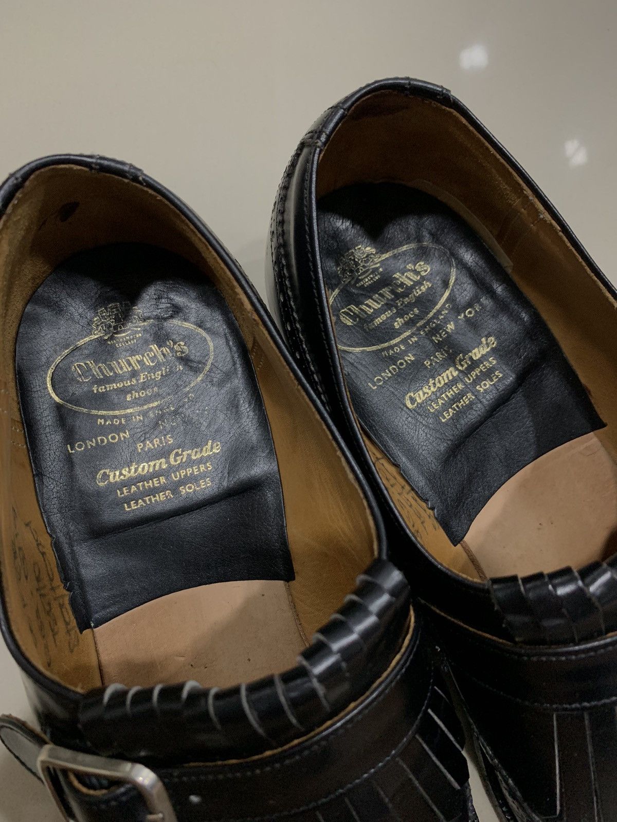 Church's CHURCH'S CUSTOM GRADE FRINGE DETAILED MONK LEATHER SHOES Size US 6 / EU 39 - 7 Thumbnail