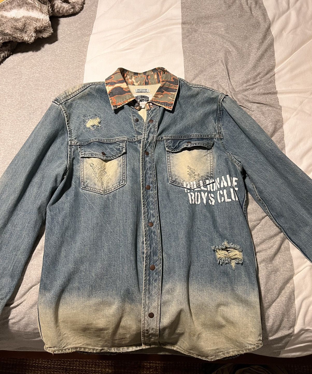 Orange camo jean jacket deals