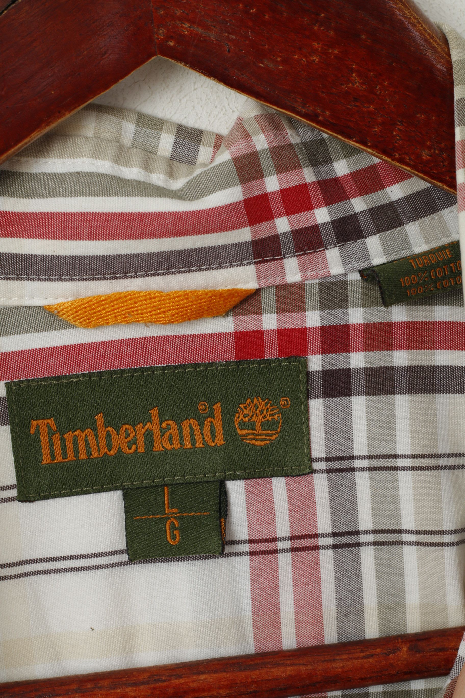 Timberland Timberland Men L (XL) Casual Shirt Beige Check 5192 Size US L / EU 52-54 / 3 - 4 Thumbnail