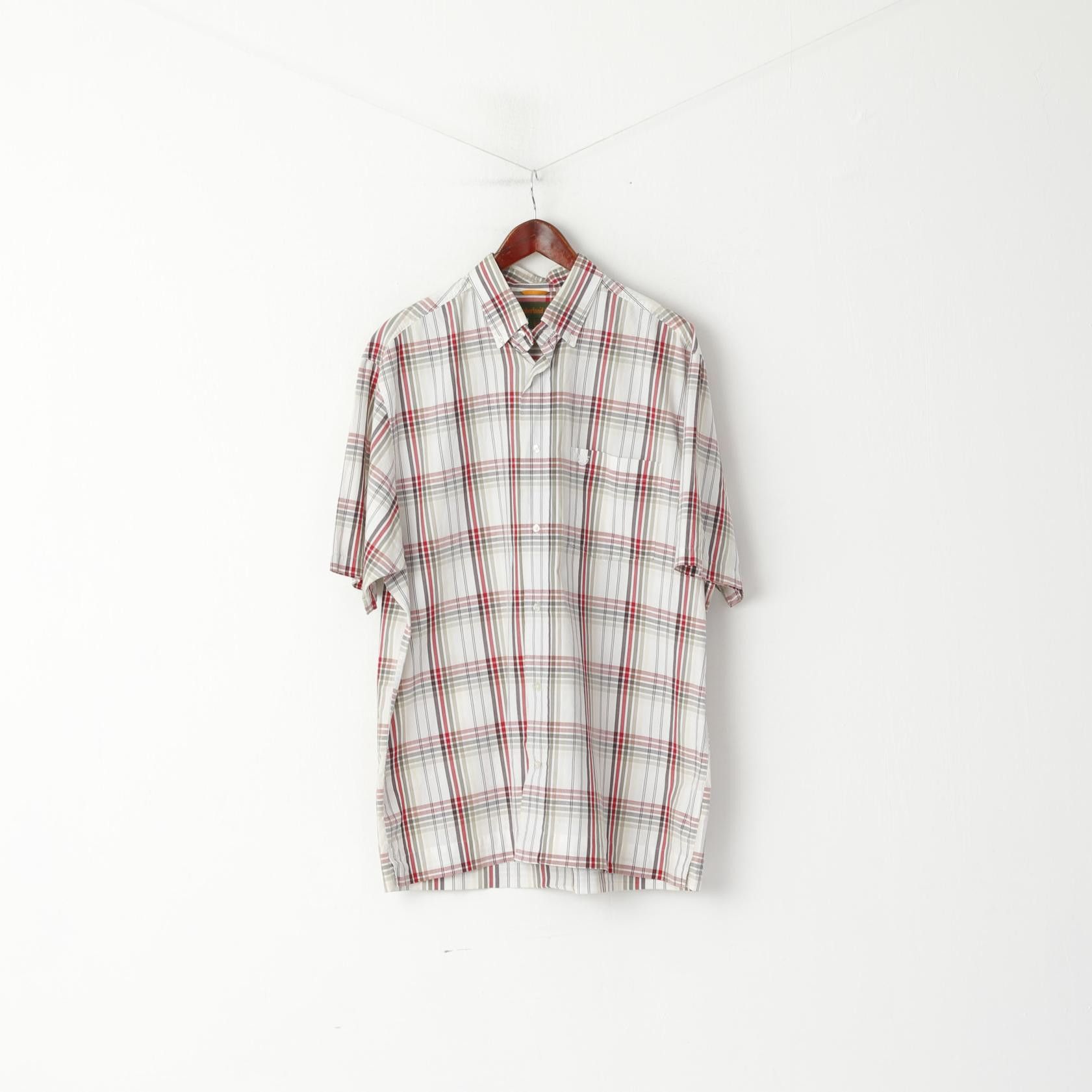 Timberland Timberland Men L (XL) Casual Shirt Beige Check 5192 Size US L / EU 52-54 / 3 - 2 Thumbnail