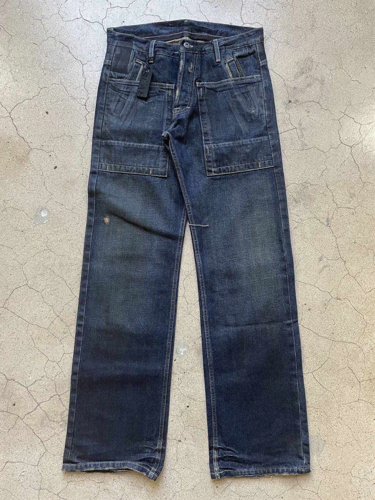 Rick Owens Dirty Indigo Rick Owens Slab Selvedge Denim Jeans | Grailed