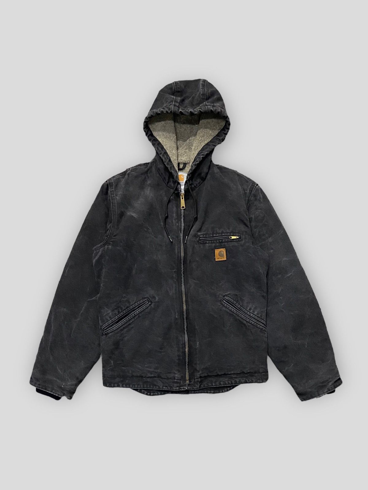 Vintage Sun Faded Carhartt Hooded Jacket Fleece Lined