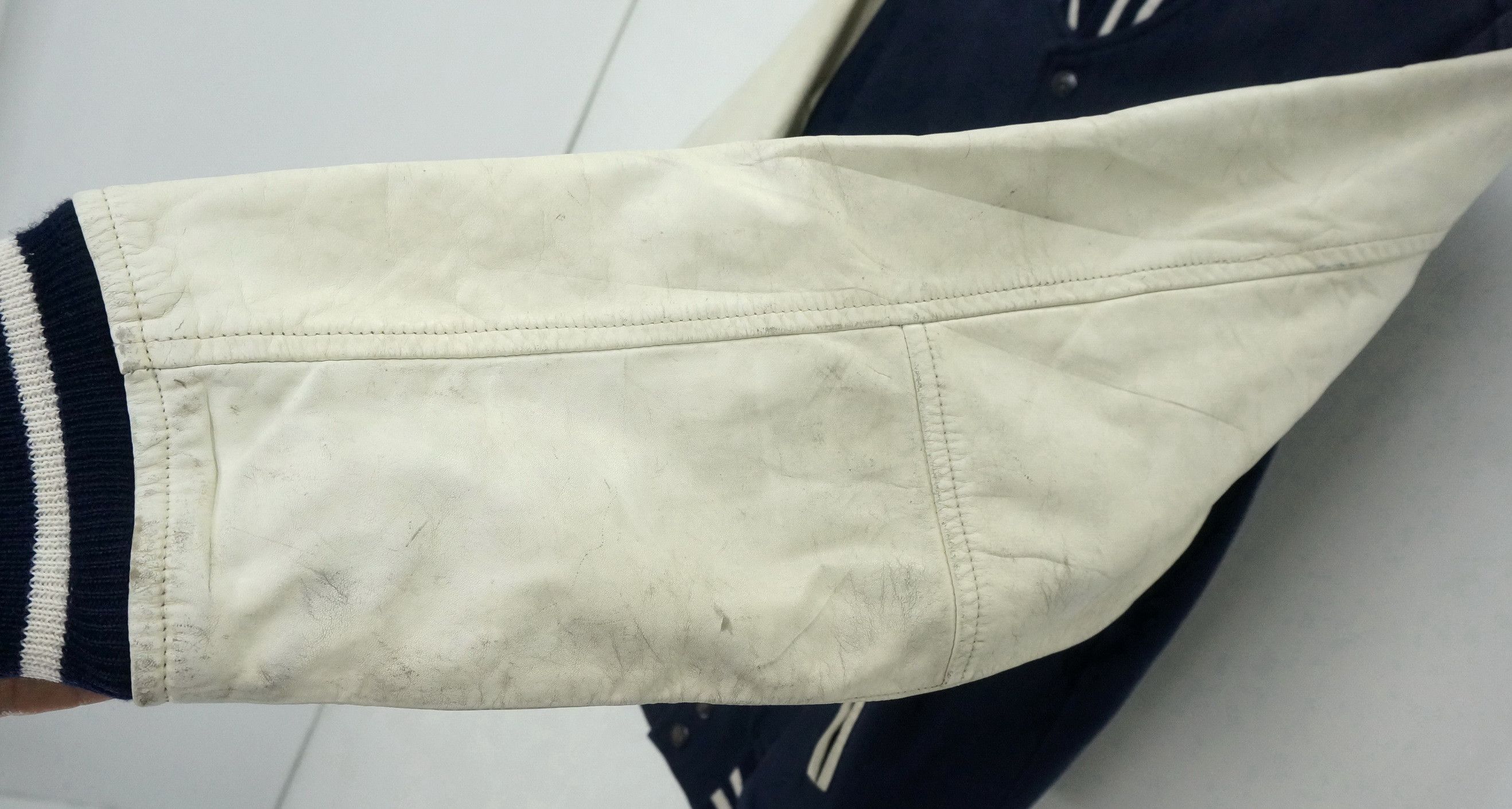 Brooklyn Clothing Vintage YAKOPAK Varsity Worn Out Leather Sleeve Jacket Size US L / EU 52-54 / 3 - 6 Thumbnail