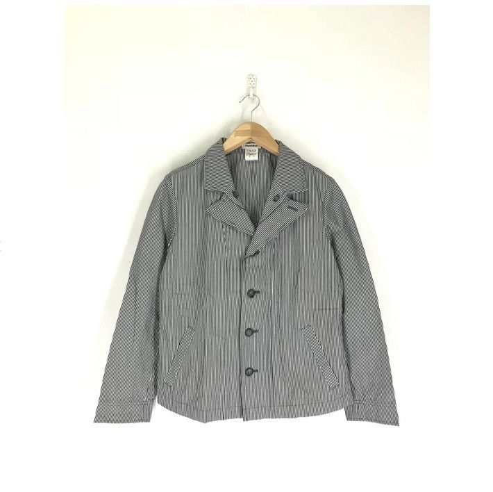 Issey Miyake 1990s Issey Miyake Plantation Double Collar Stripe Jacket Size US M / EU 48-50 / 2 - 2 Thumbnail