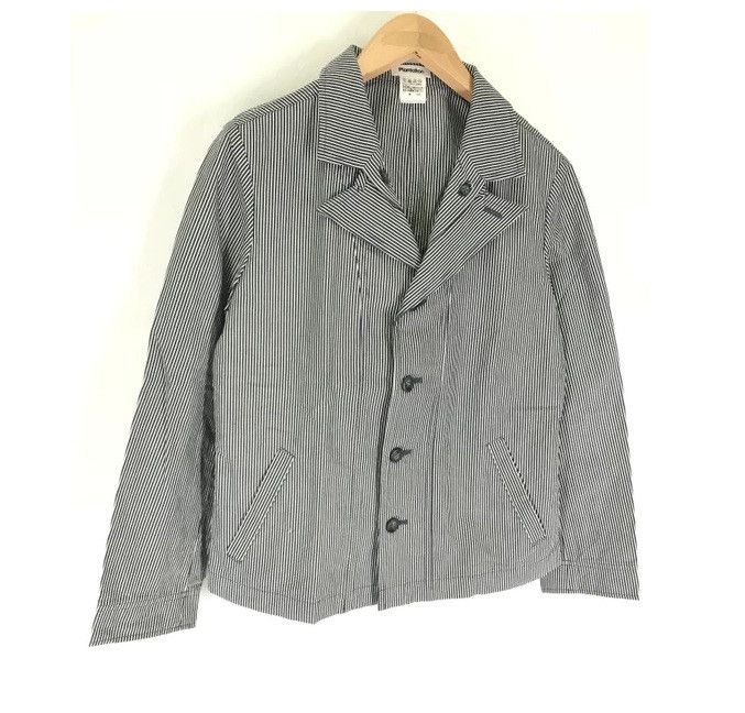 Issey Miyake 1990s Issey Miyake Plantation Double Collar Stripe Jacket Size US M / EU 48-50 / 2 - 5 Thumbnail